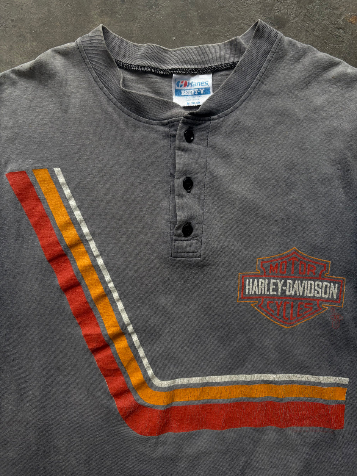 Vintage late 80’s Harley Davison Henry Racing Faded Tee