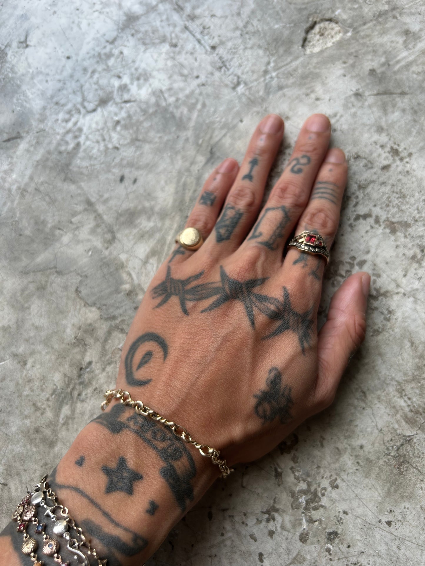 Vintage Gold 9K italy Chain Rope BRACELET