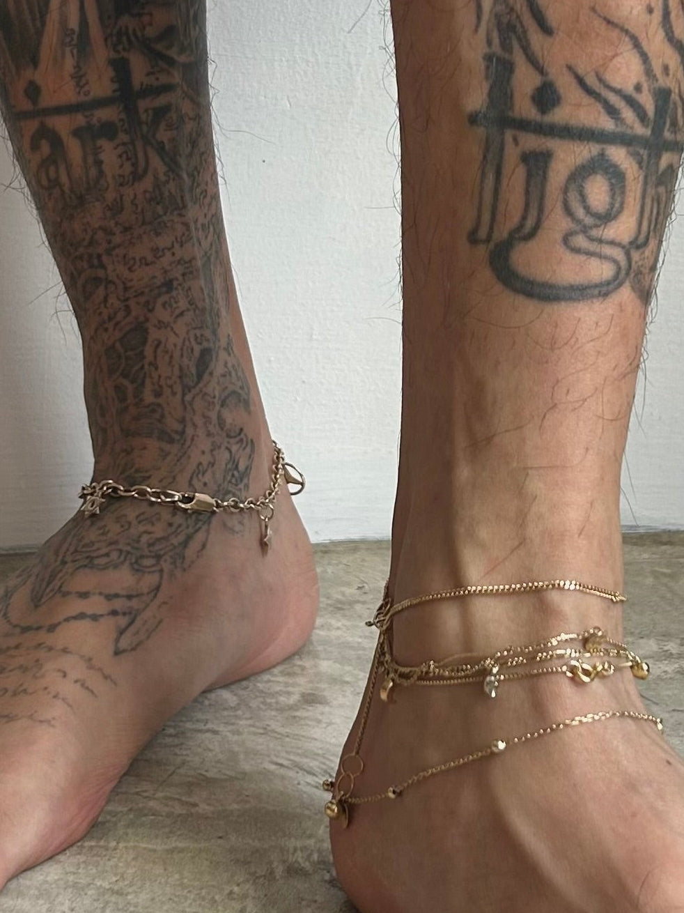 Vintage Gold 18k Bell Charm Anklet