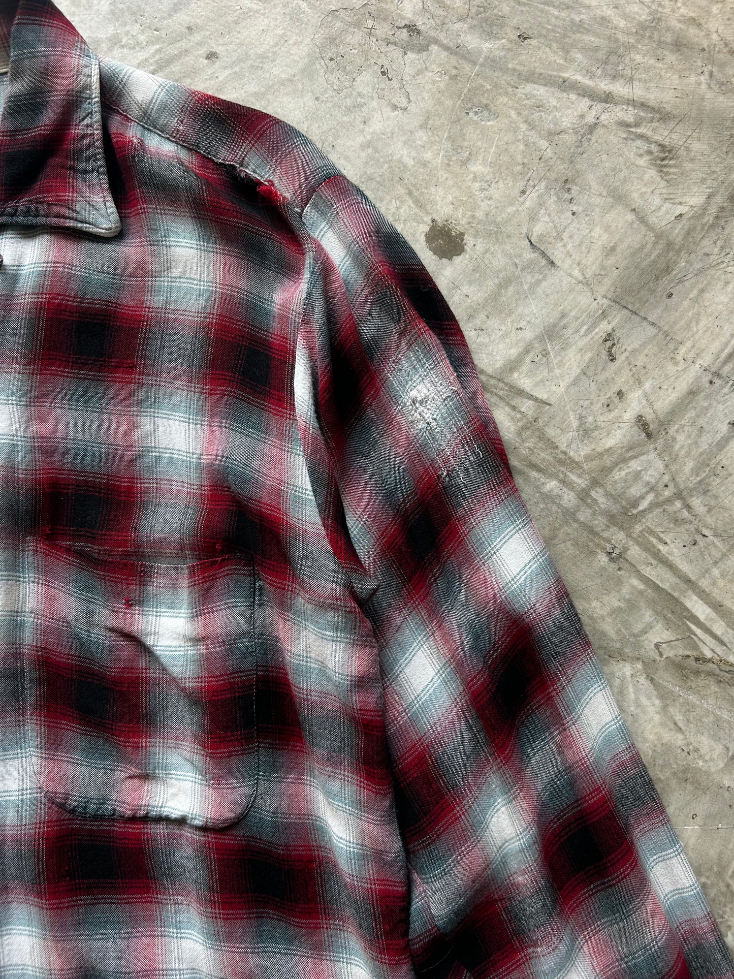 1960's Vintage Towncraft Rayon Plaid Shirt