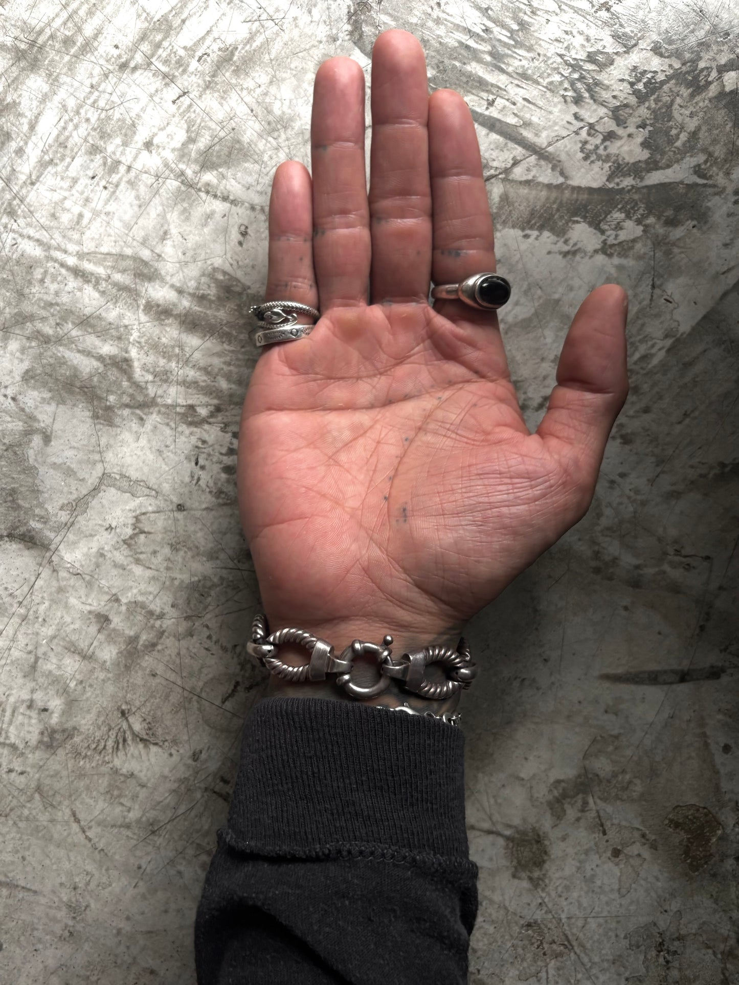Vintage 925 Silver Twisted Rope Link Bracelet