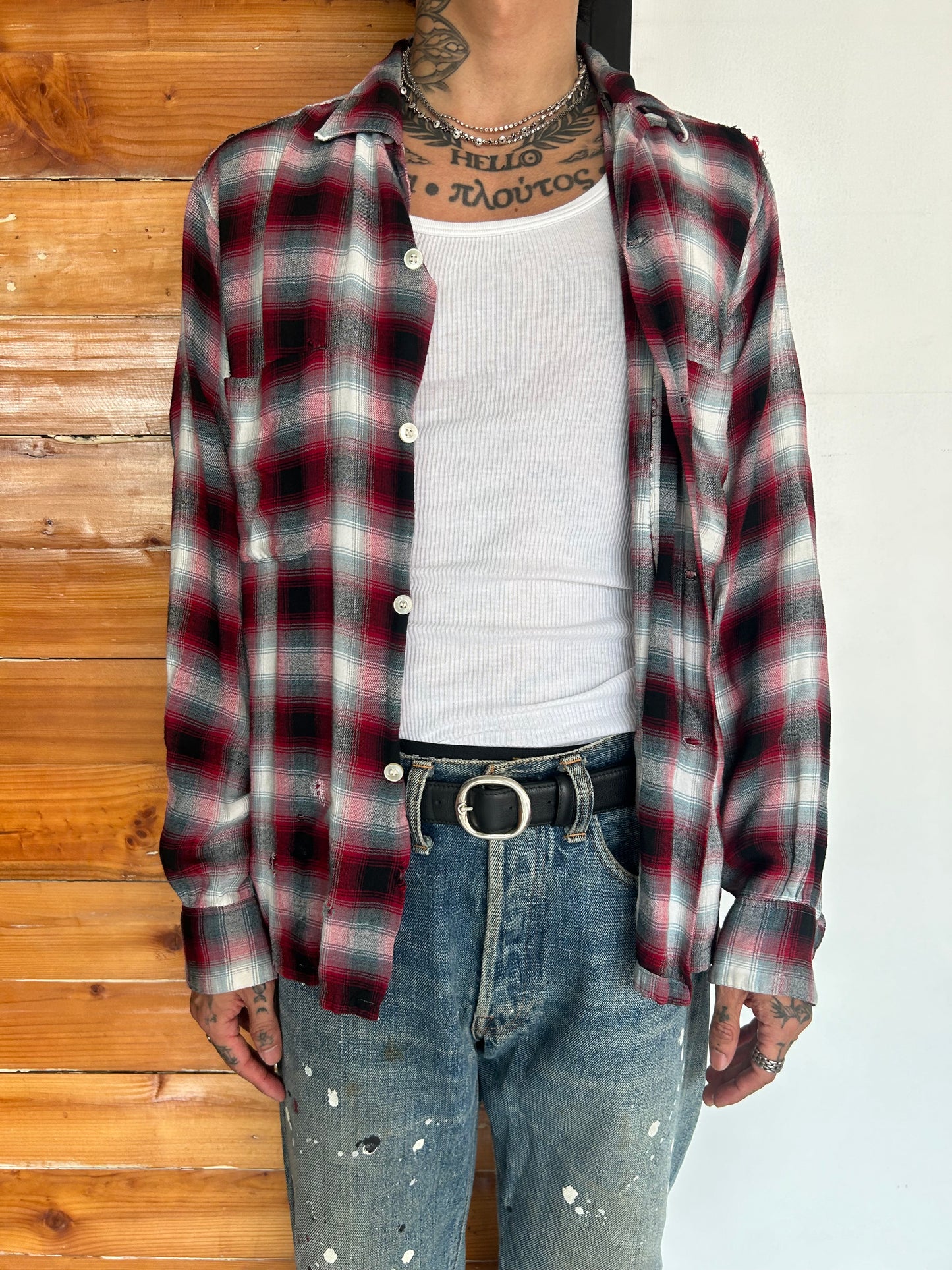 1960's Vintage Towncraft Rayon Plaid Shirt