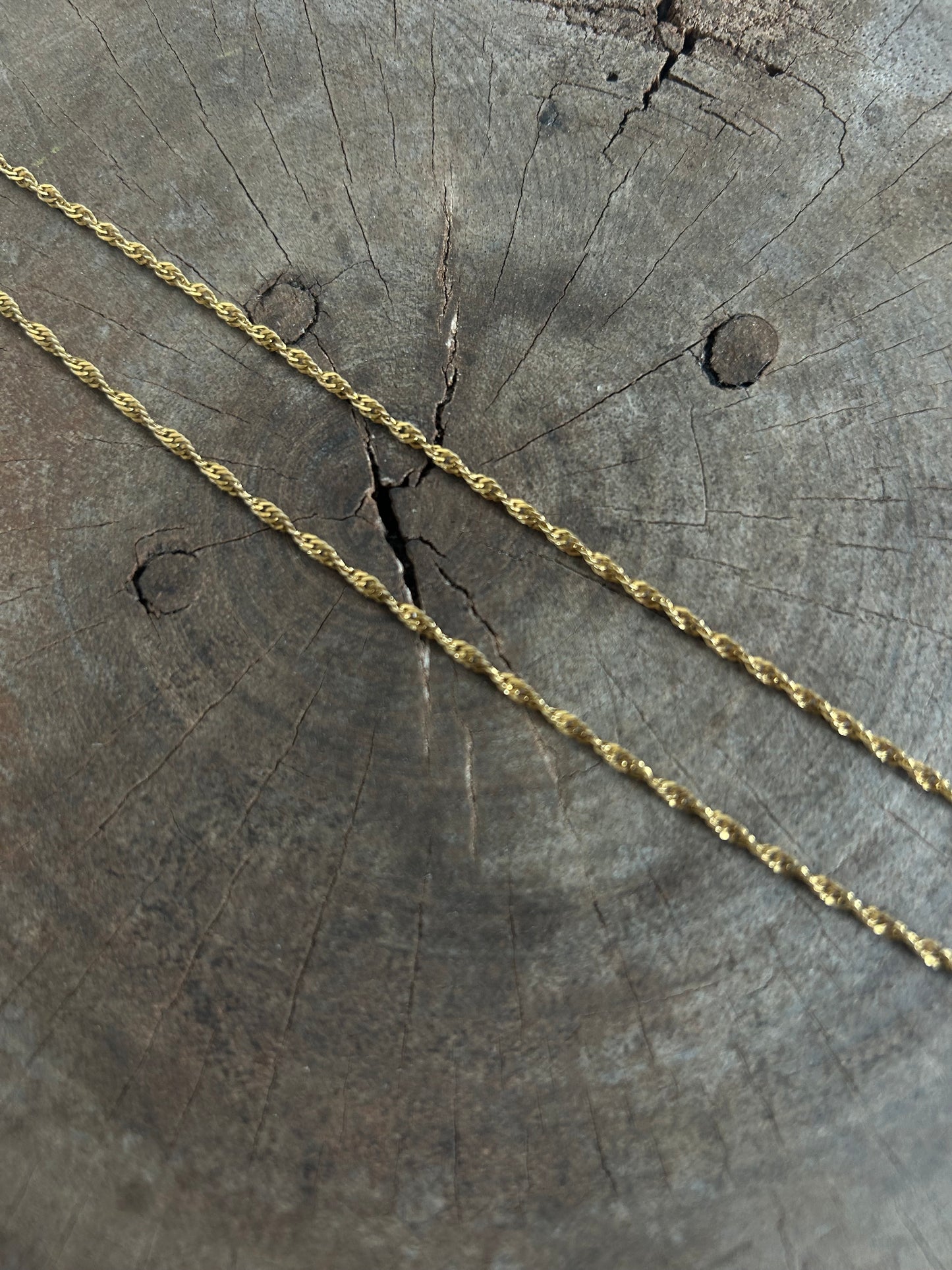 Vintage Gold 18K italy Twisted Chain necklace