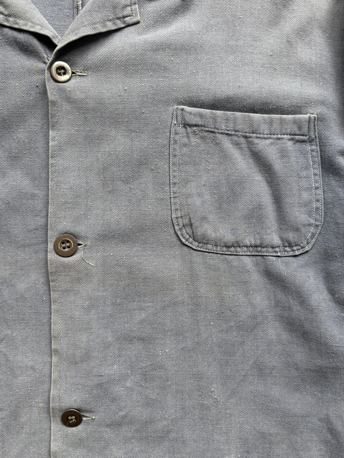 Vintage 1960s–70s French Work Jacket — Grey Twill