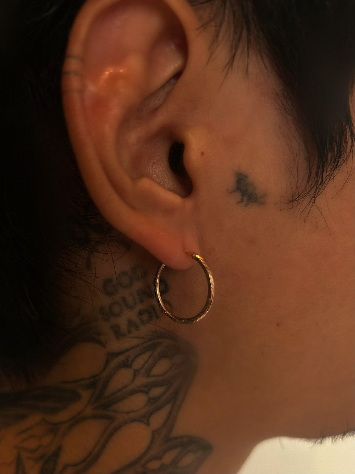 Vintage Gold 9K hoop Earrings