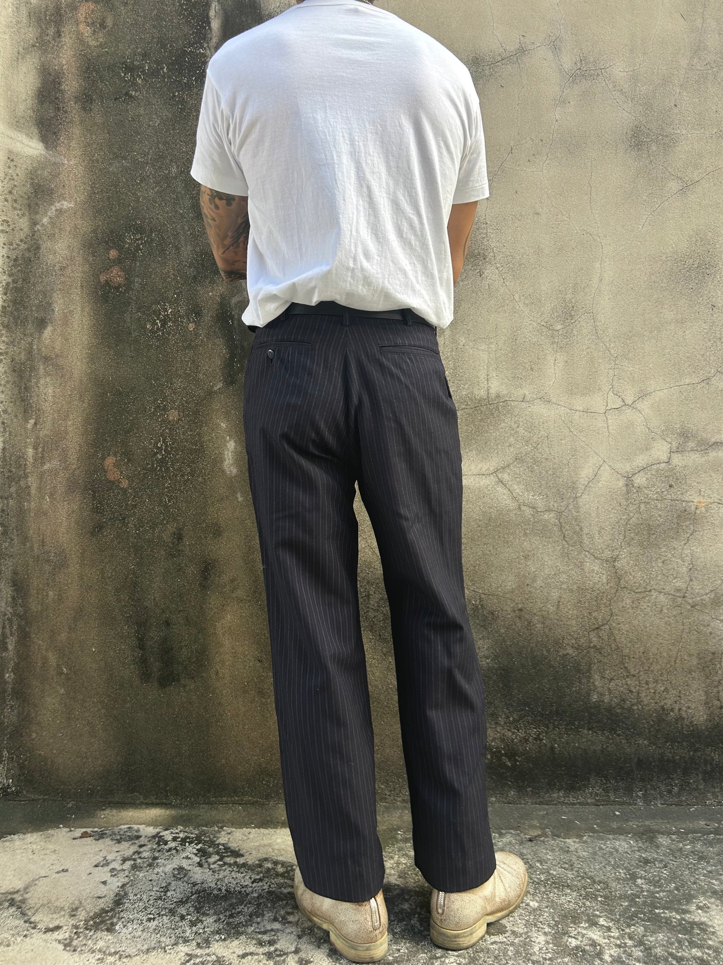 1990’s Vintage Navy Stripe Trouser Pants (30”)