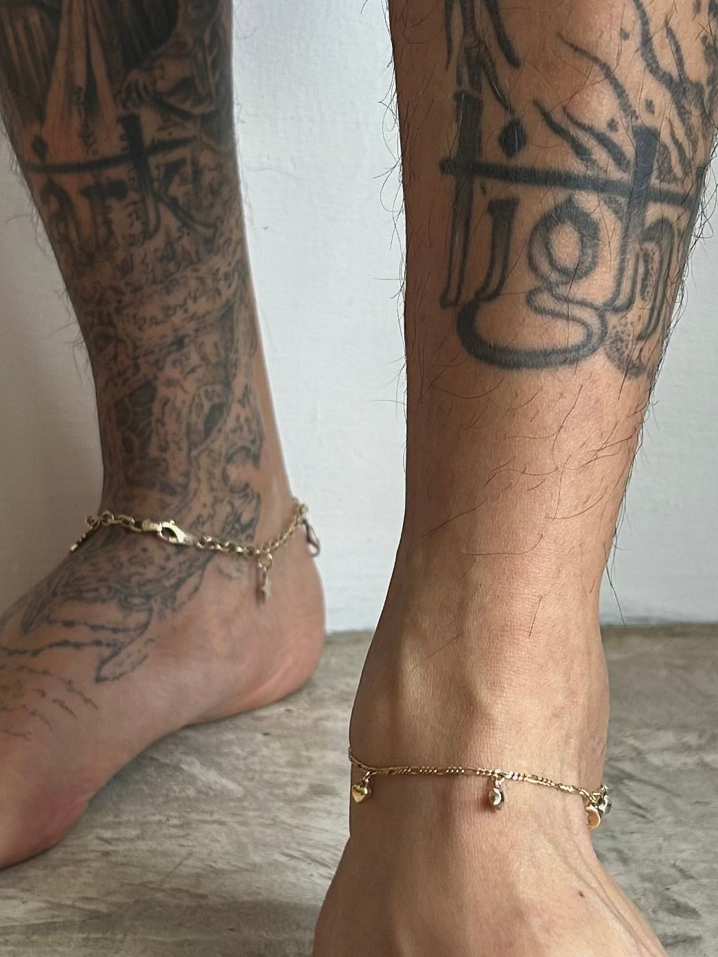 Vintage Gold 18k Heart Star Moon Anklet