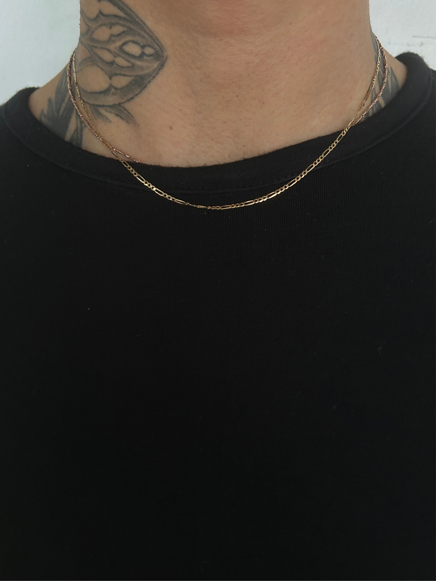 Vintage Gold 9K italy Figaro 3-1 Classic Neckalce