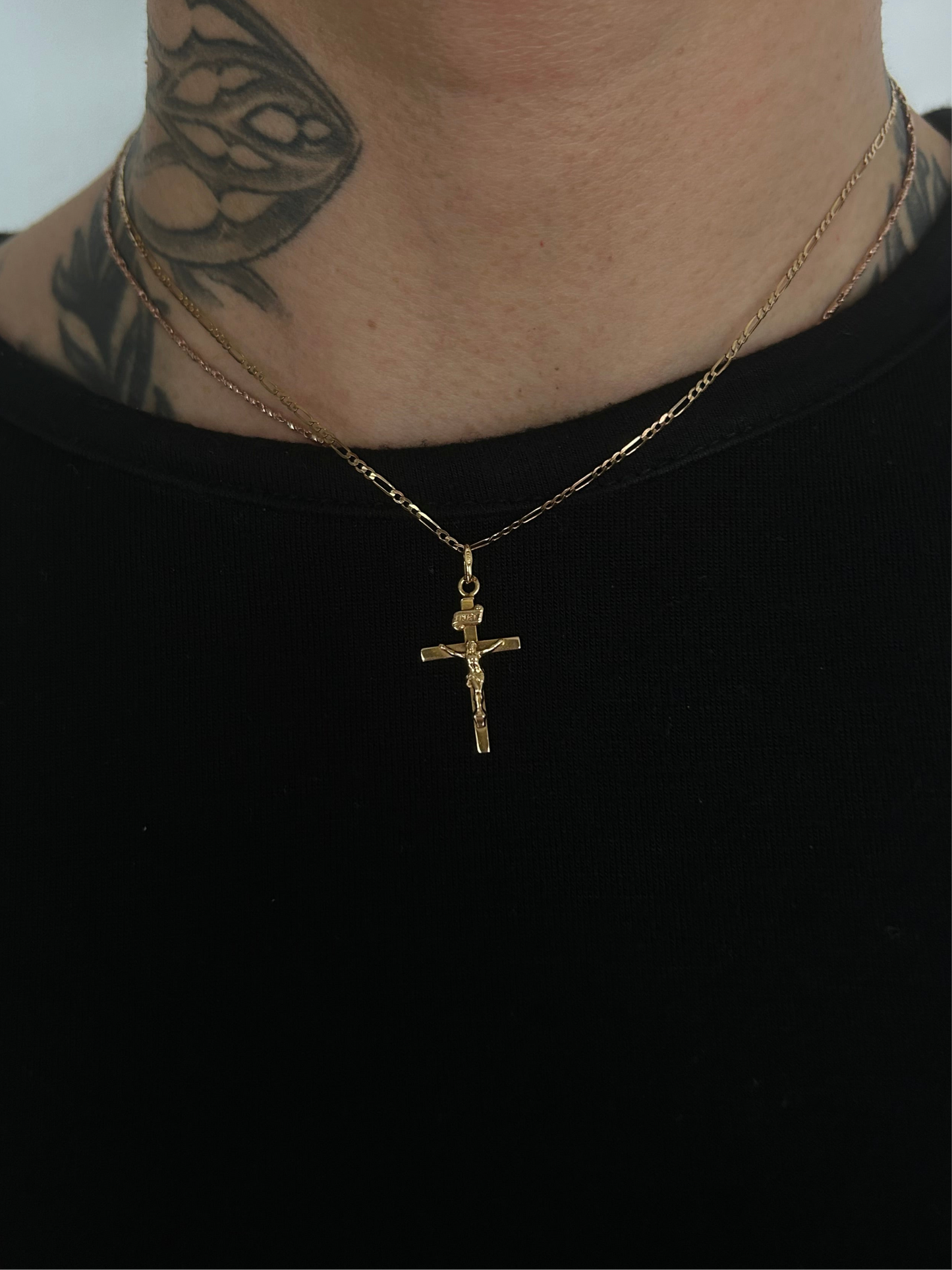 Vintage Gold 9K italy Figaro 3-1 Classic Neckalce