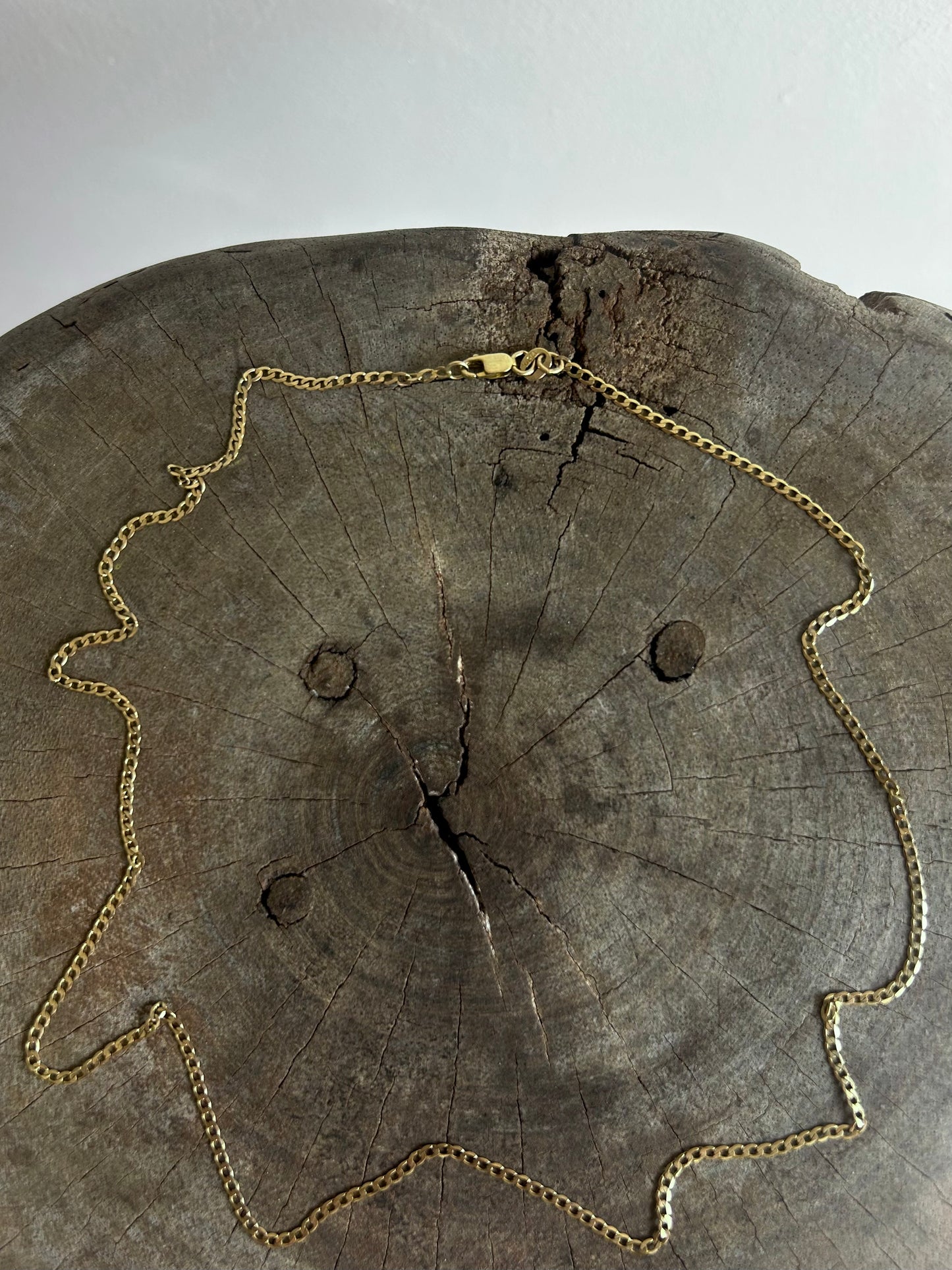 Vintage Gold italy 9k Curby Chain Necklace (20“)