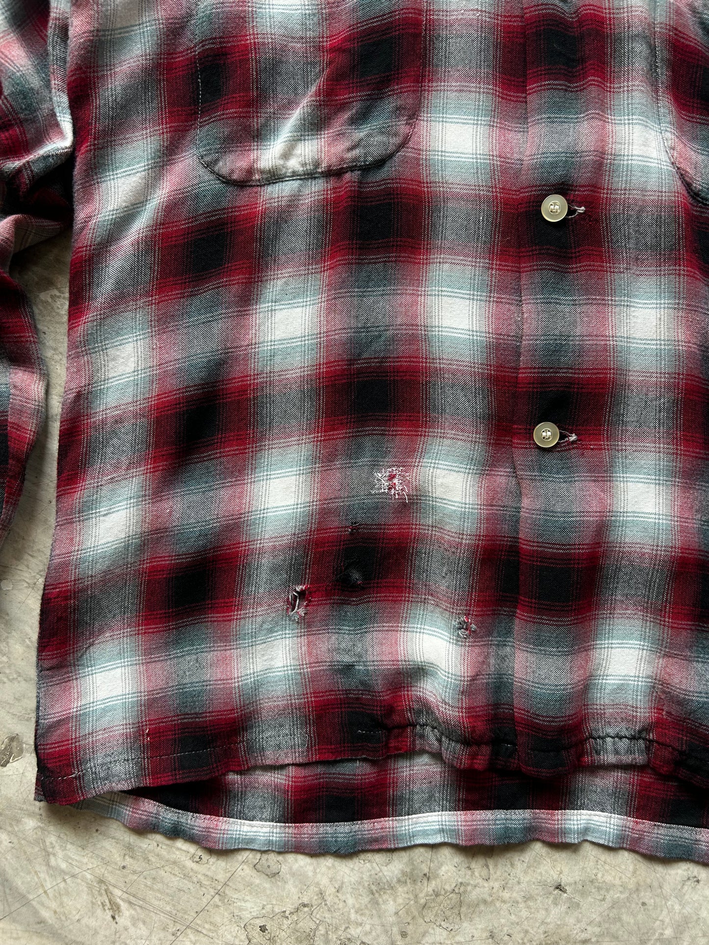 1960's Vintage Towncraft Rayon Plaid Shirt