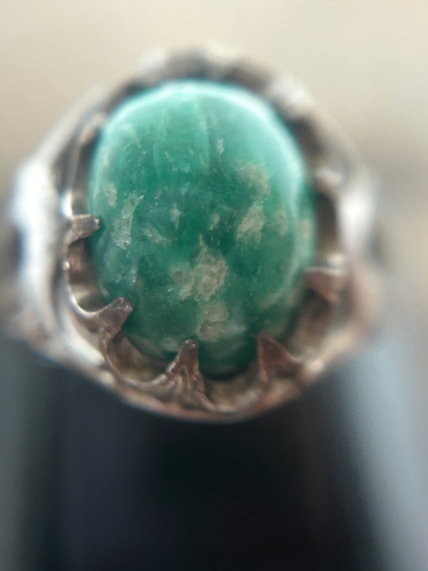 Vintage Silver 925 Green Stone Ring