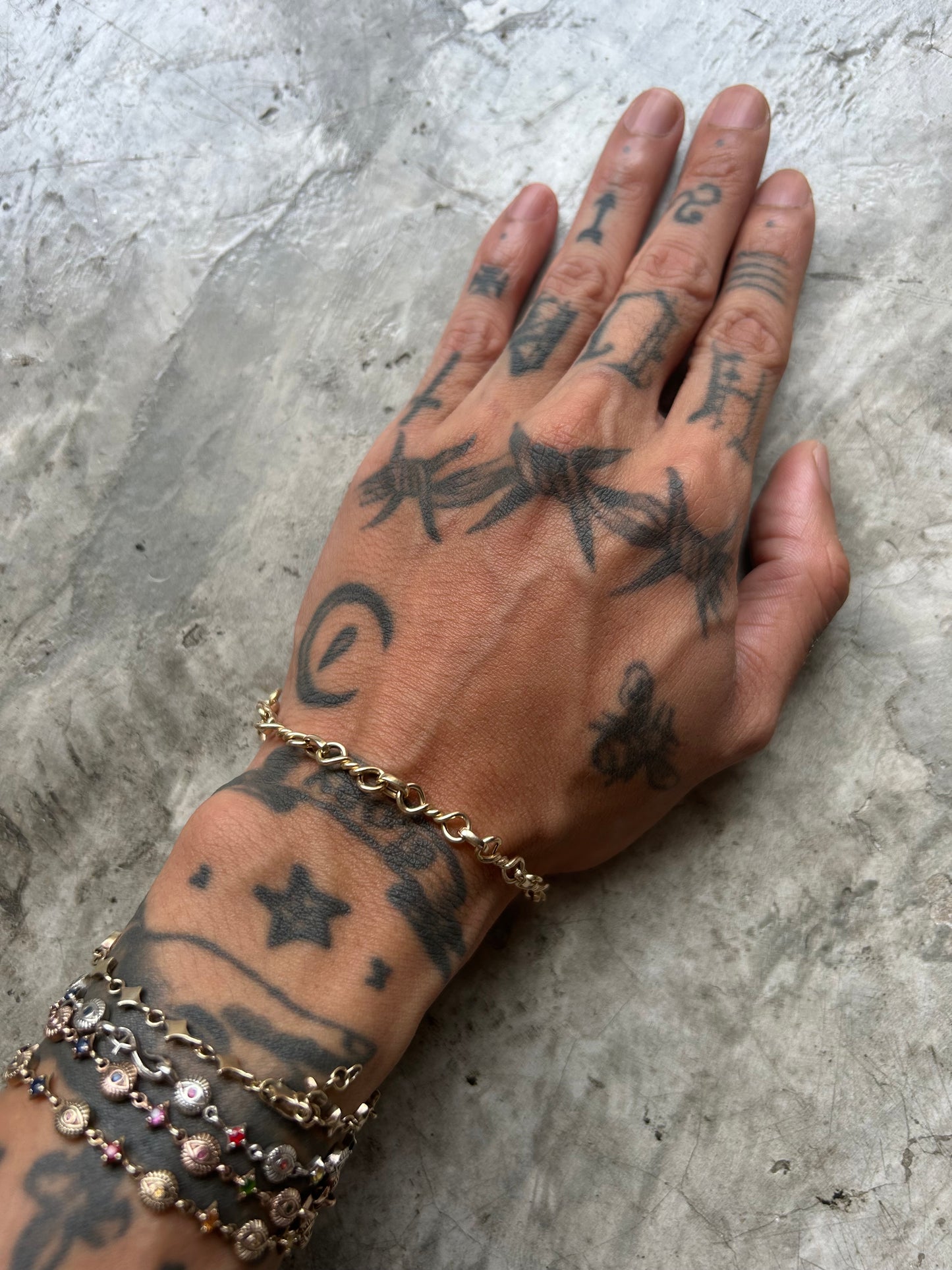 Vintage Gold 9K italy Chain Rope BRACELET