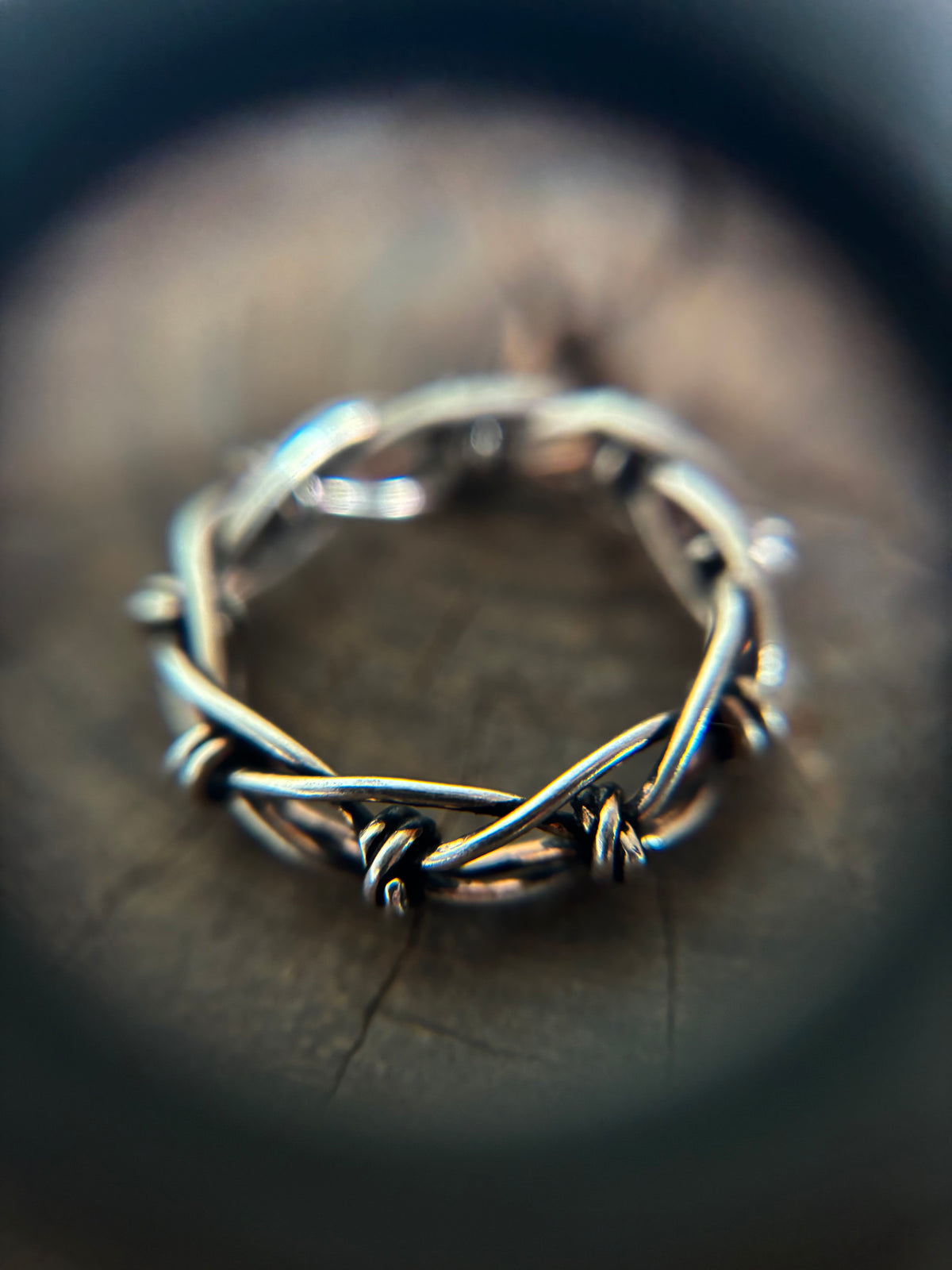Vintage STERLING 925 Barbed Wire Ring