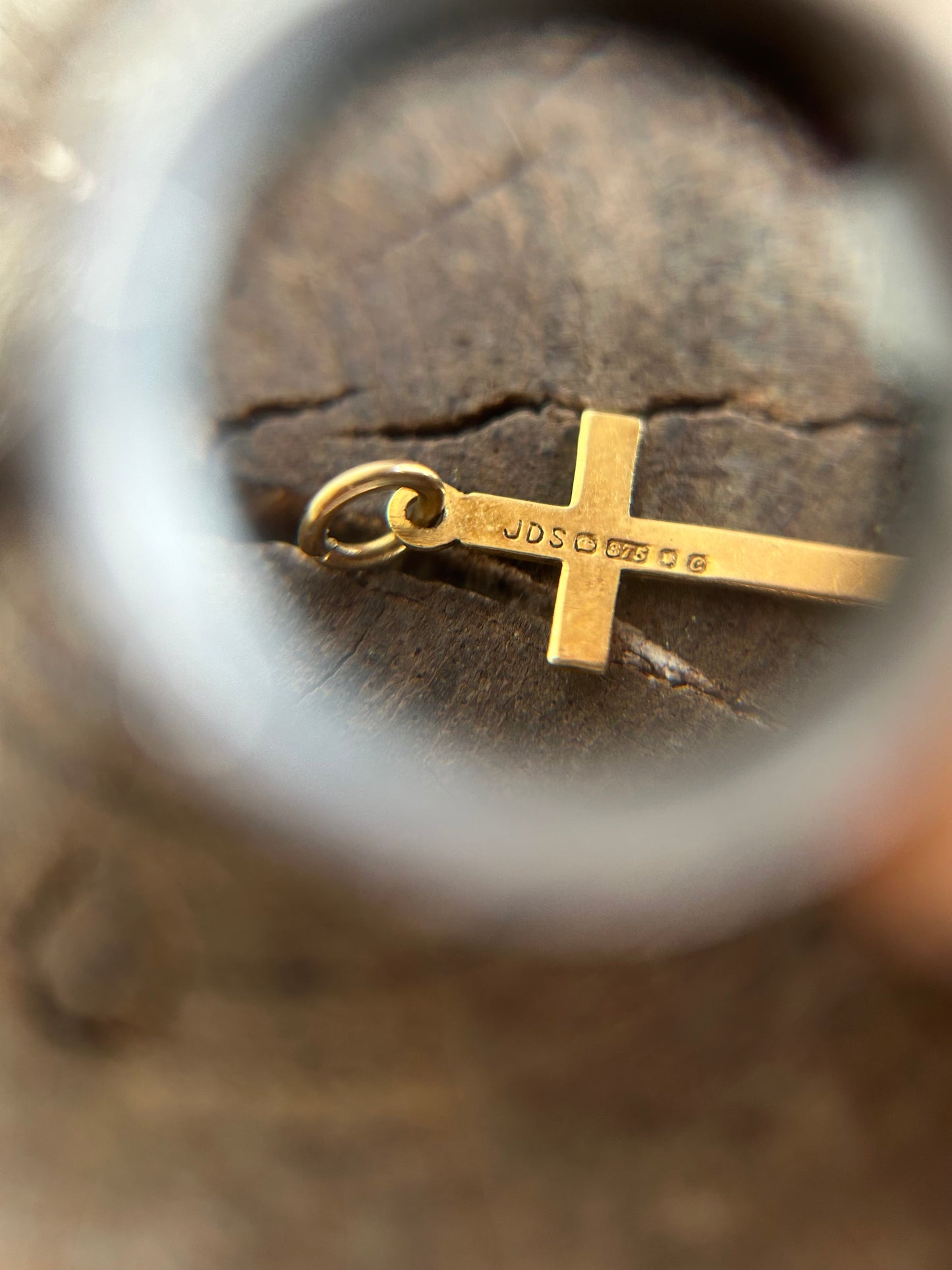 Vintage Gold 9K Cross Charm