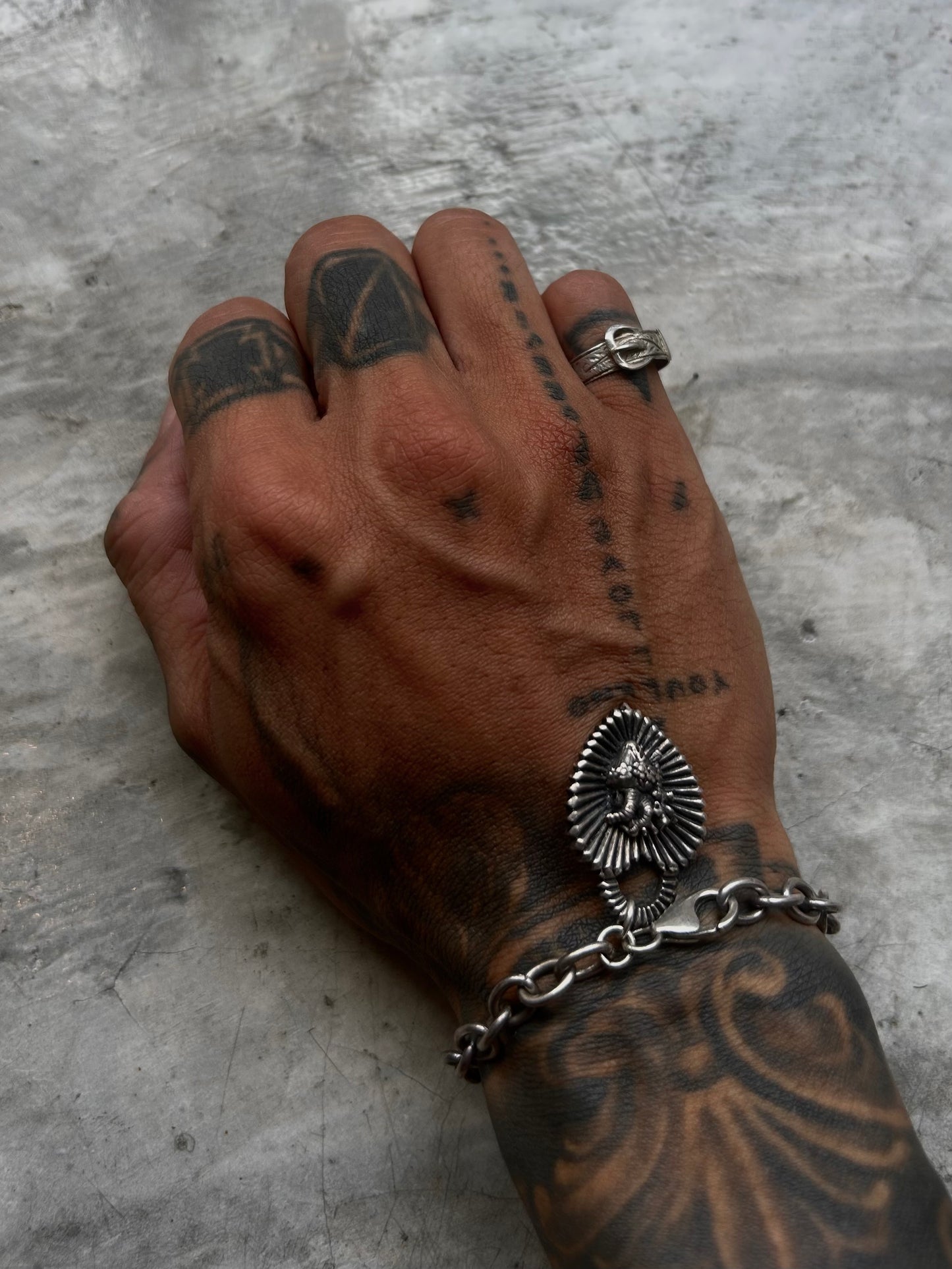 Vintage silver 925 Heart Chain Bracelet