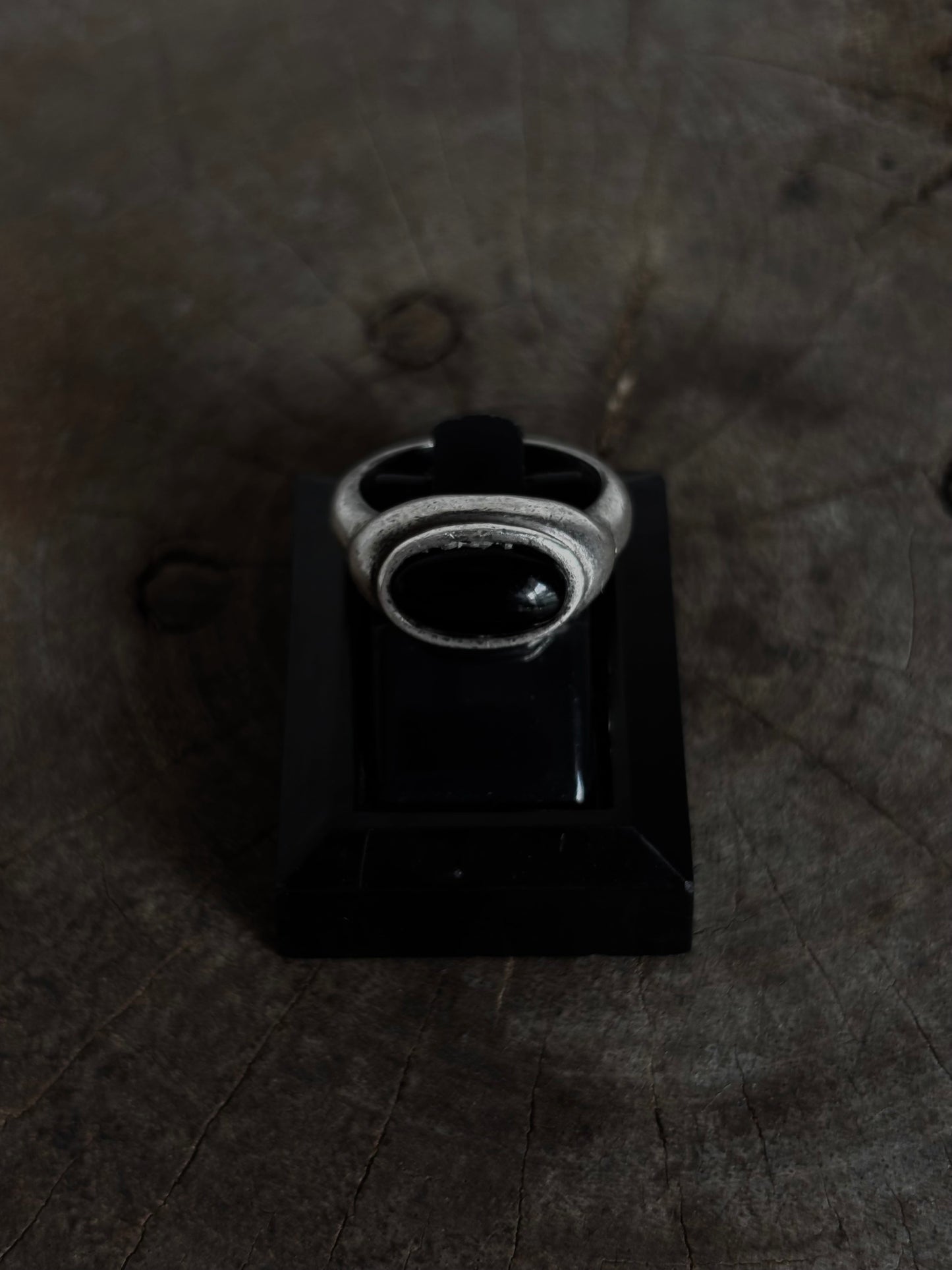 Vintage 925 Silver Black Onyx Signet Ring