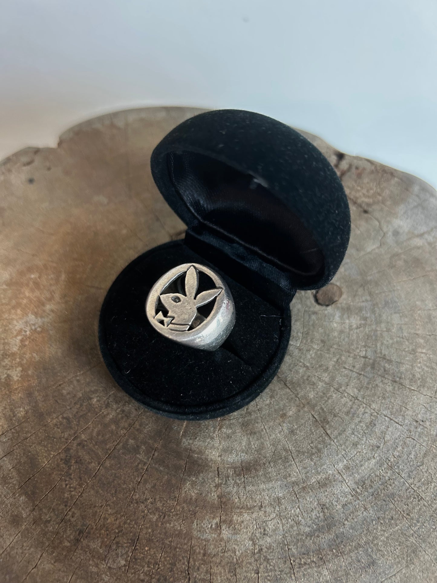 Vintage Silver 925  Playboy Signet Ring