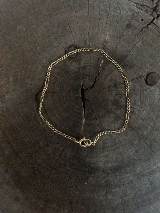 Vintage Gold 14K italy Figaro 3-1 Bracelet