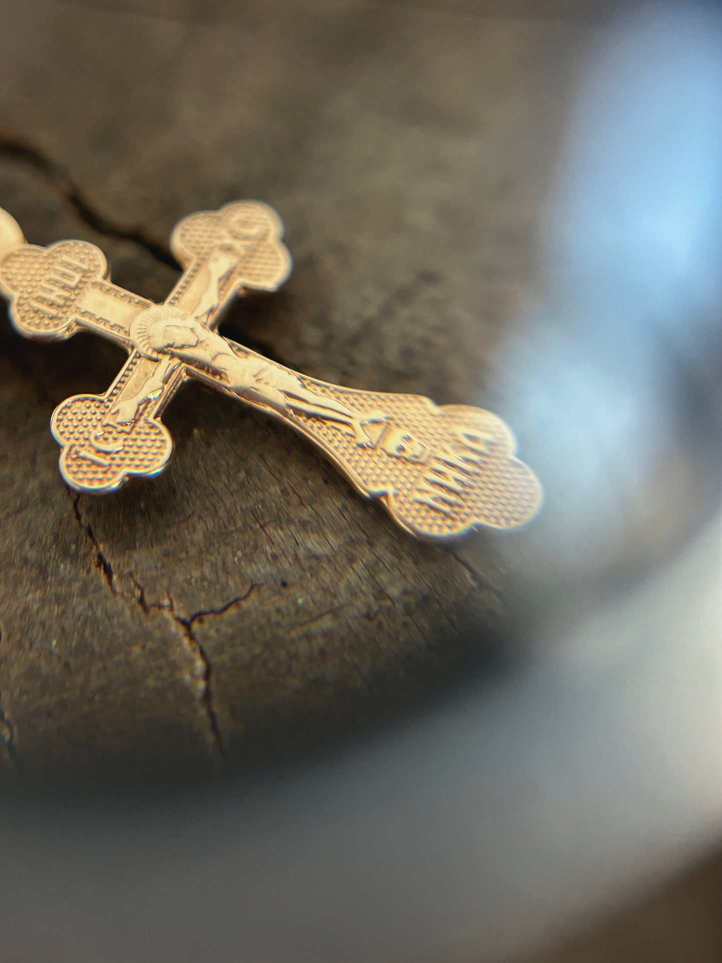 Vintage Gold 14k Russian Cross Charm