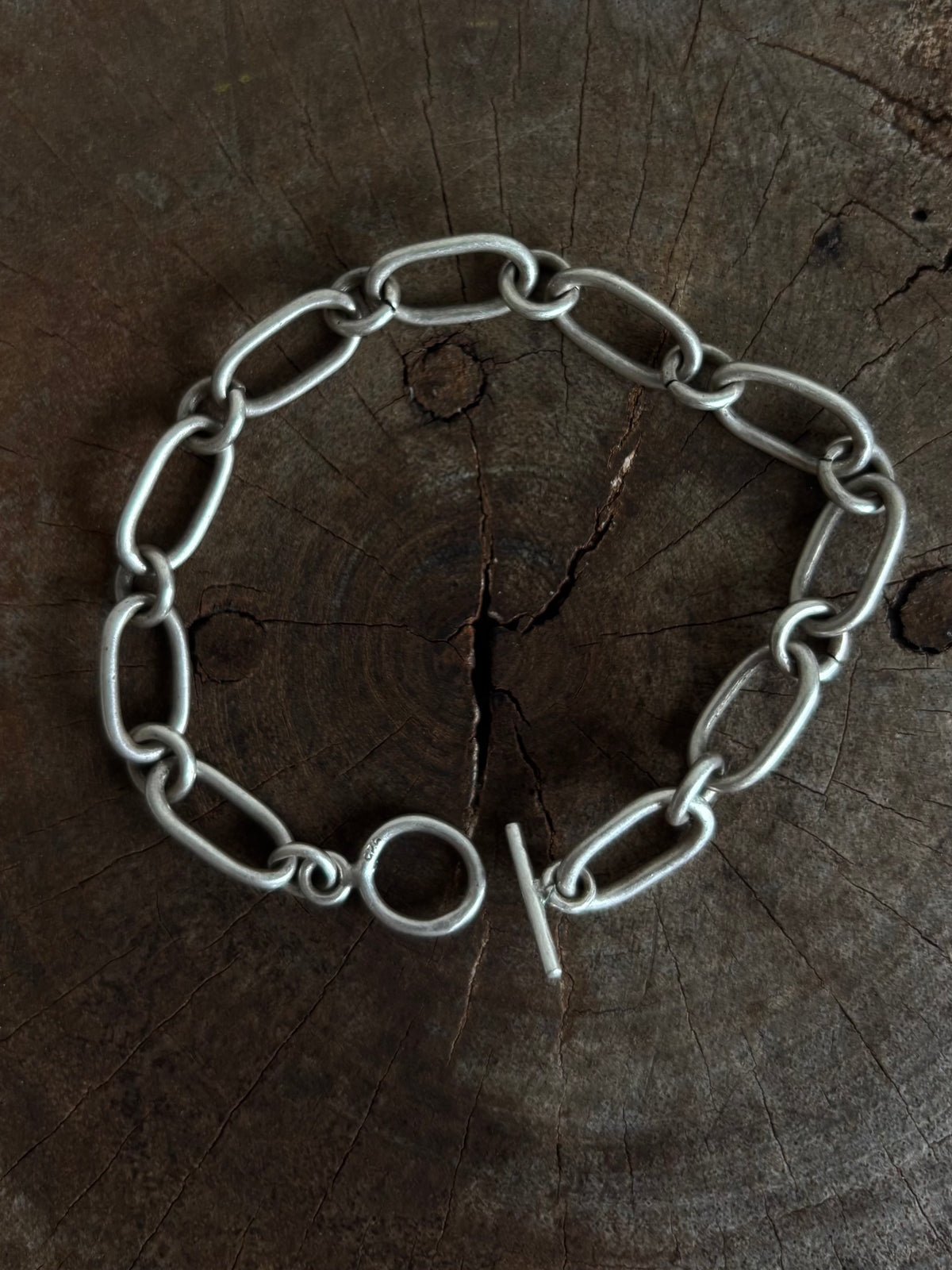 Vintage Silver 925 Cuff Chain T-Bar Bracelet