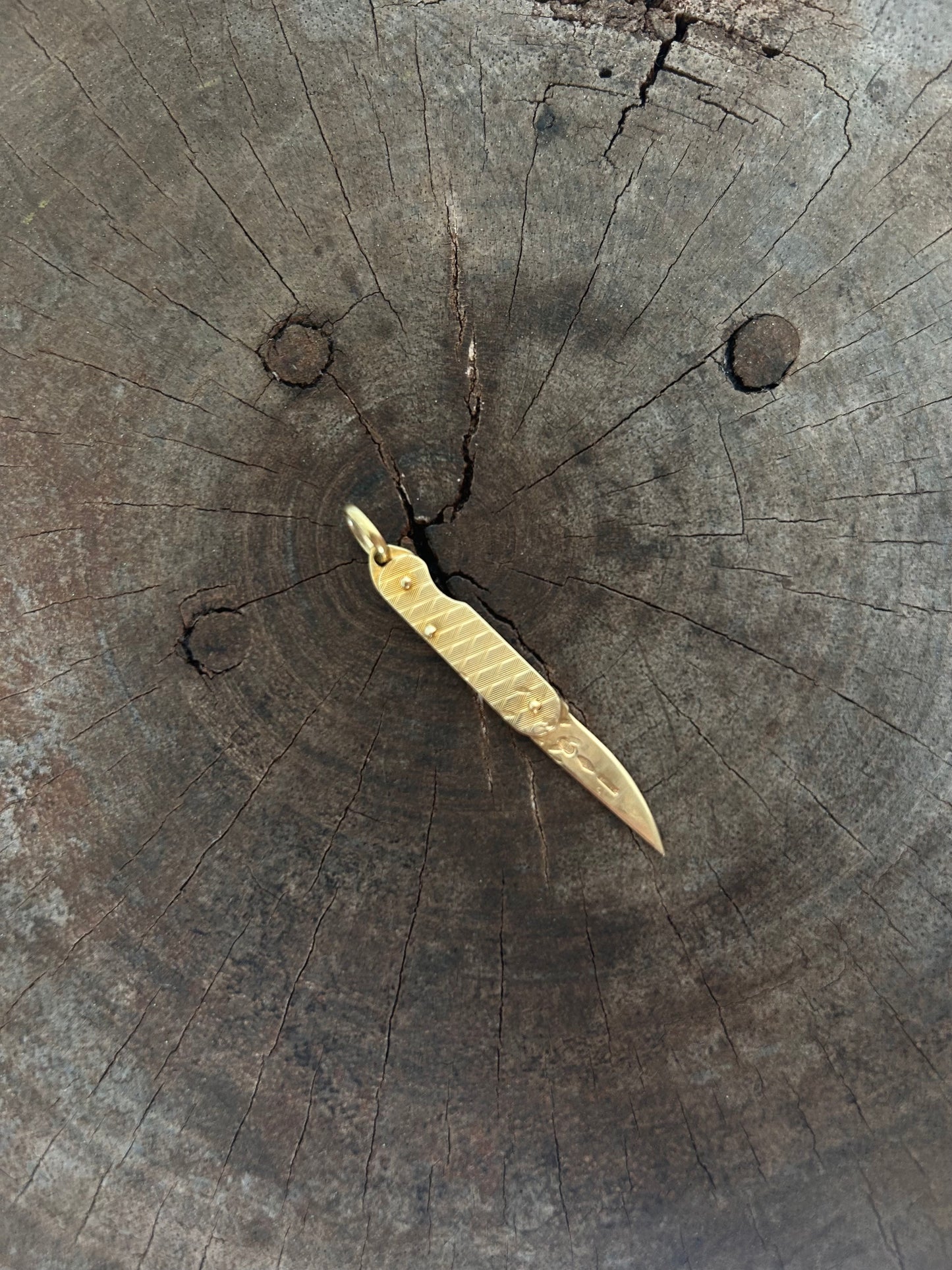 Vintage Gold 9K Pocket Knife Rare Charm