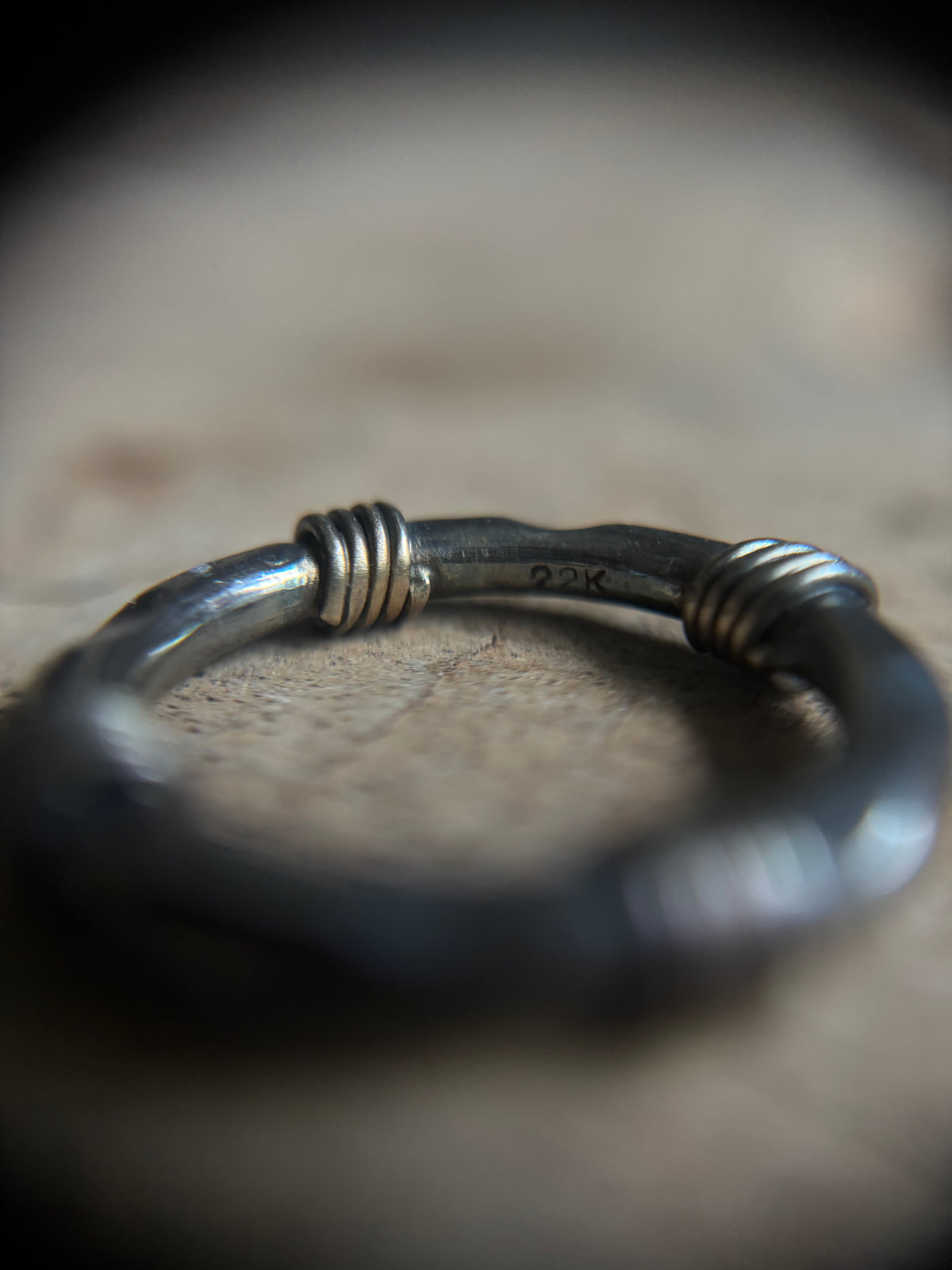 Vintage Silver 925 Barb Wire Pinky ring