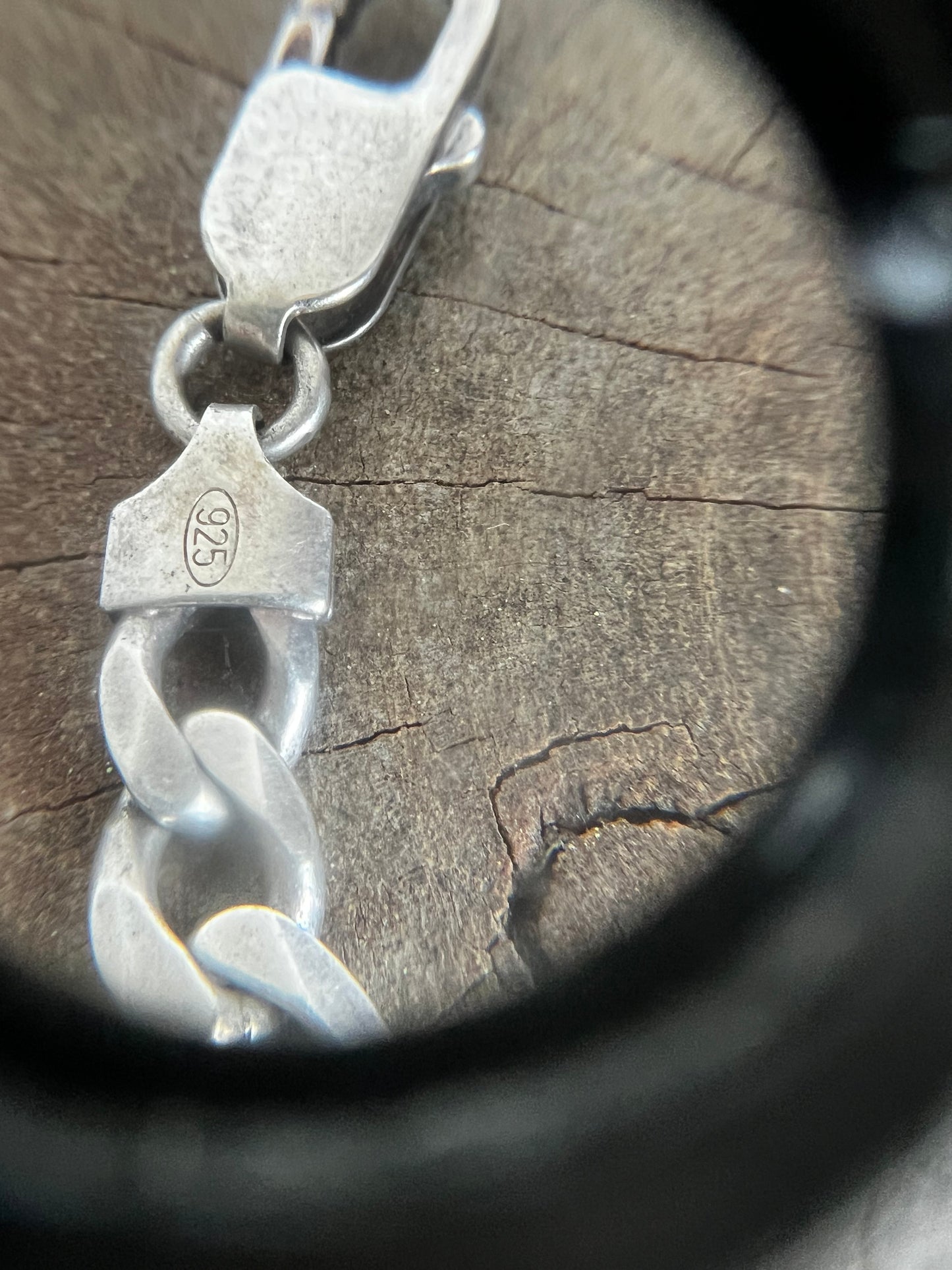 Vintage Silver 925 Name Plate figaro Bracelet