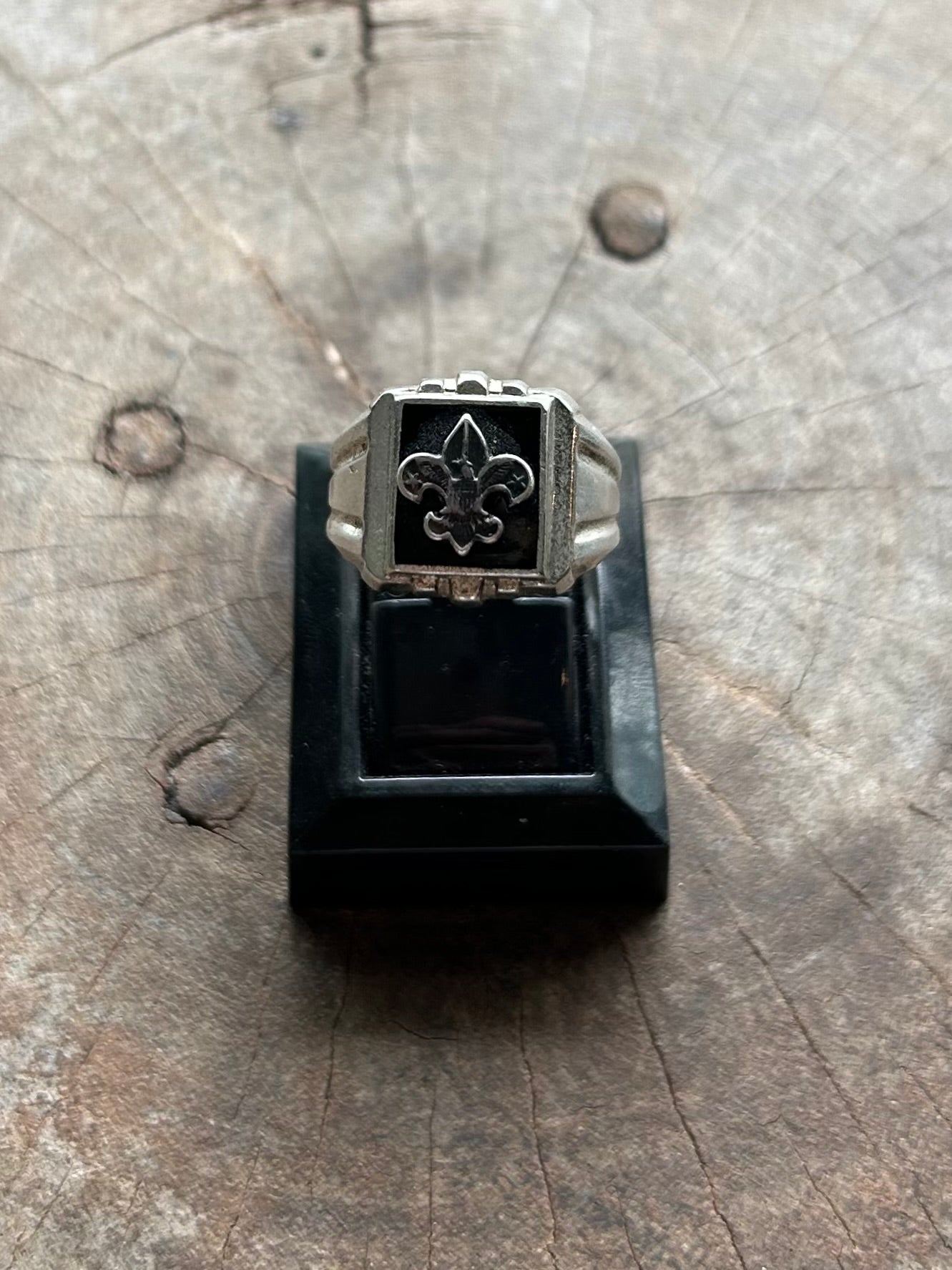 Vintage Silver 925 Crown Onyx Ring