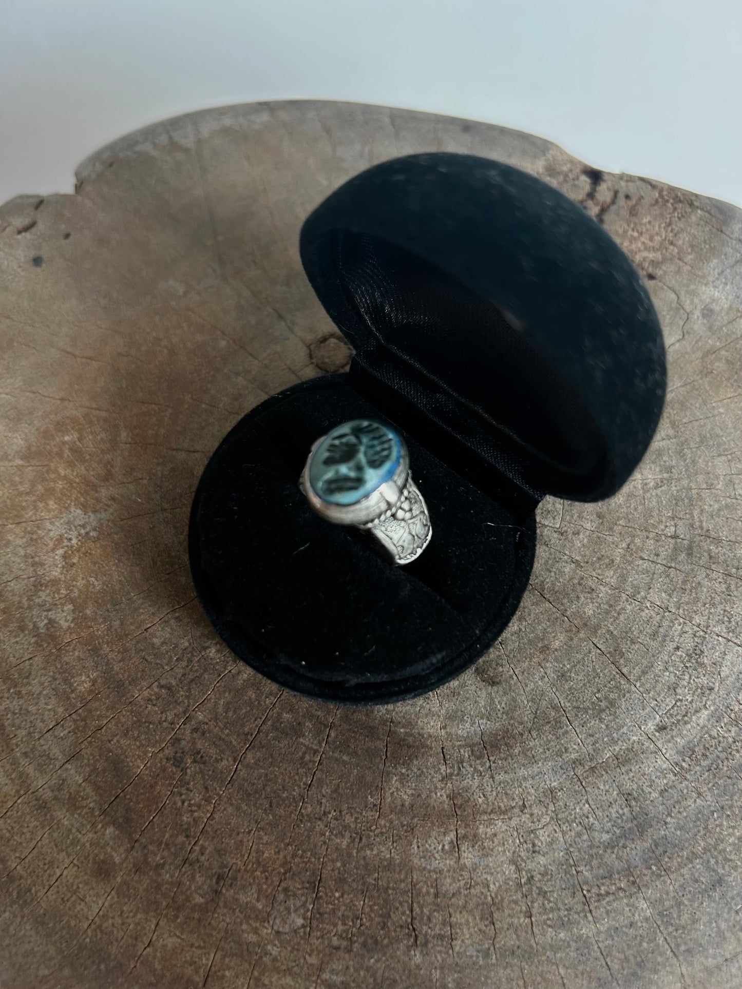 Antique silver 925 Hand Cameo Ring