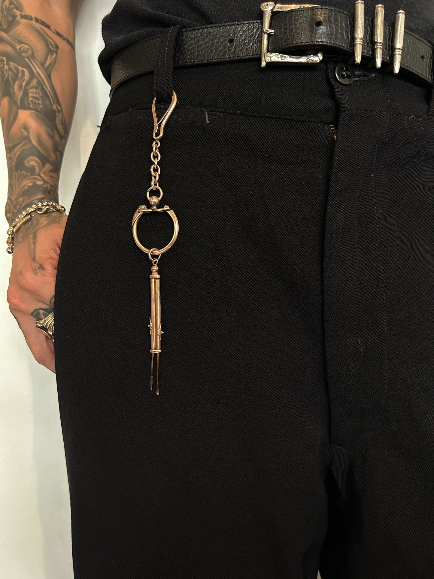 Antique Pink Gold 50 Keyring and ShotGun Charms