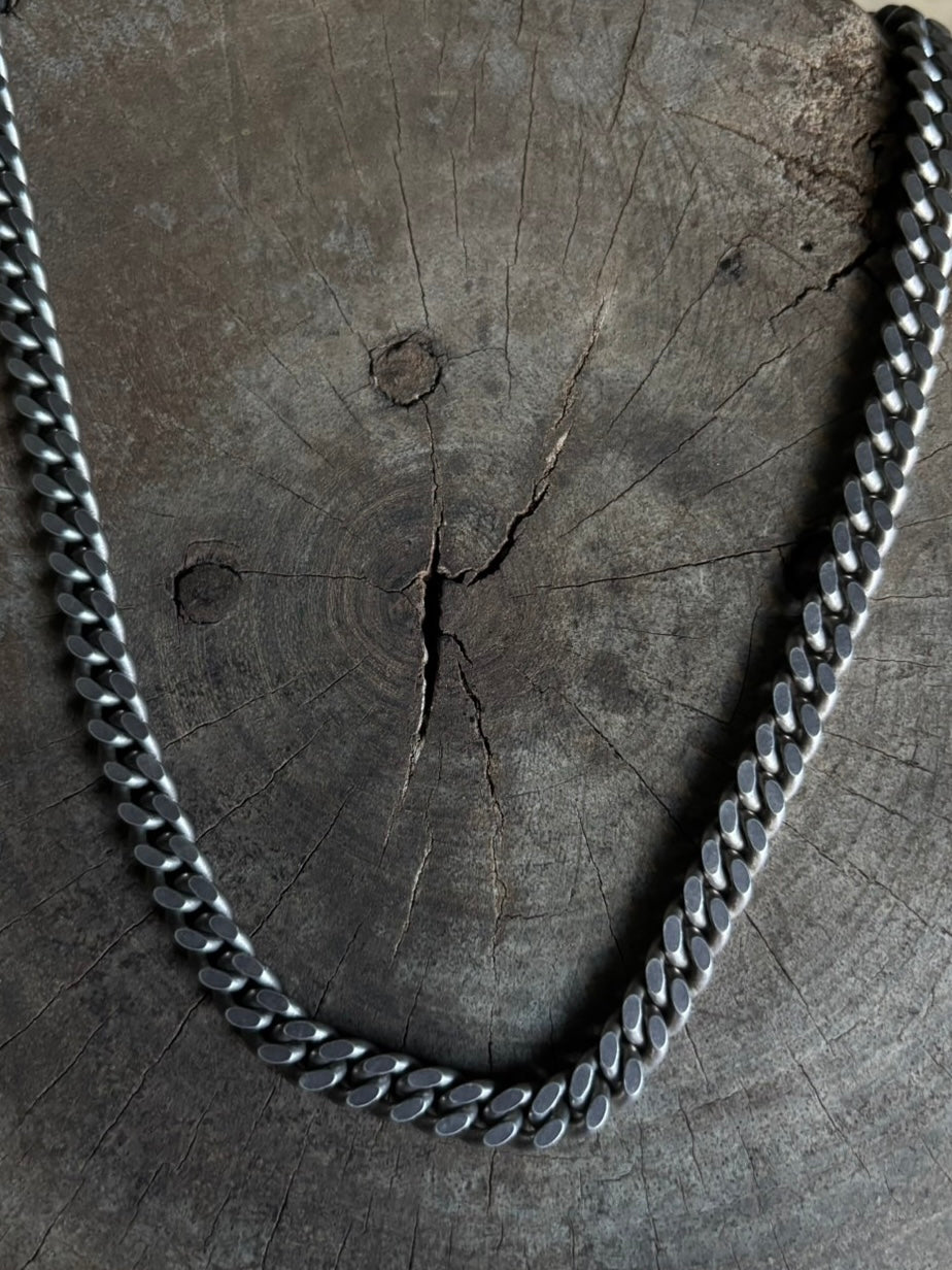 Vintage 925 Silver curby Chain Necklace