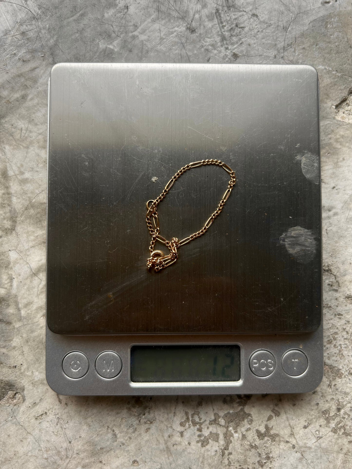 Vintage Gold 14K italy Figaro 3-1 Bracelet