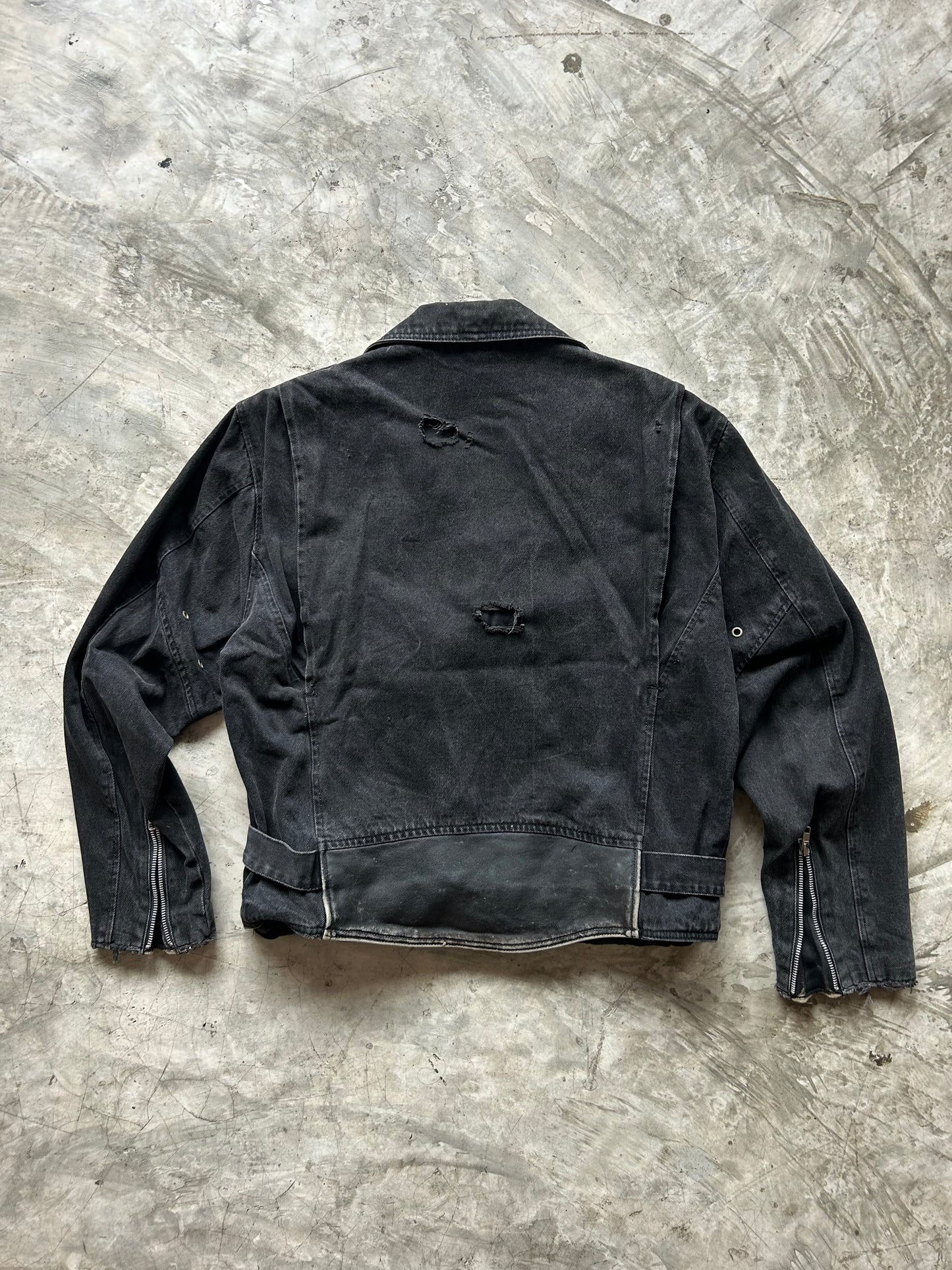 2000’s Vintage Harley Faded Black denim Motor Jacket