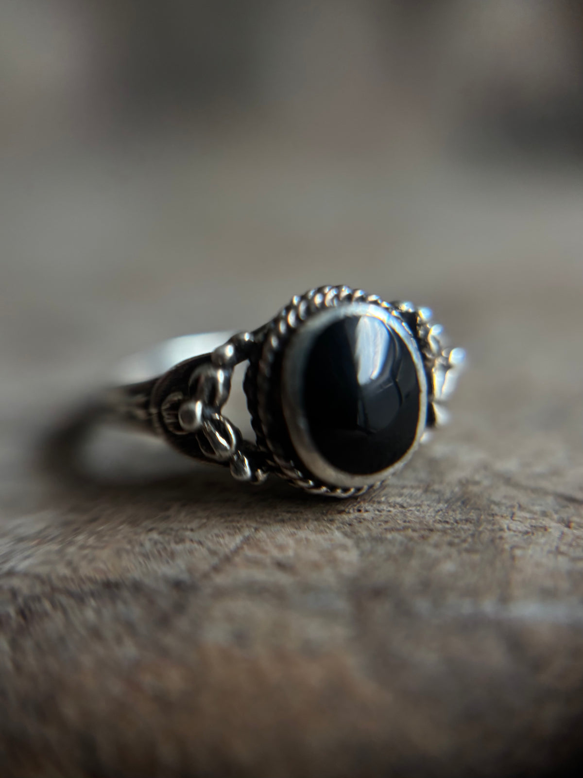 Vintage Silver 925 Onyx Pinky Ring
