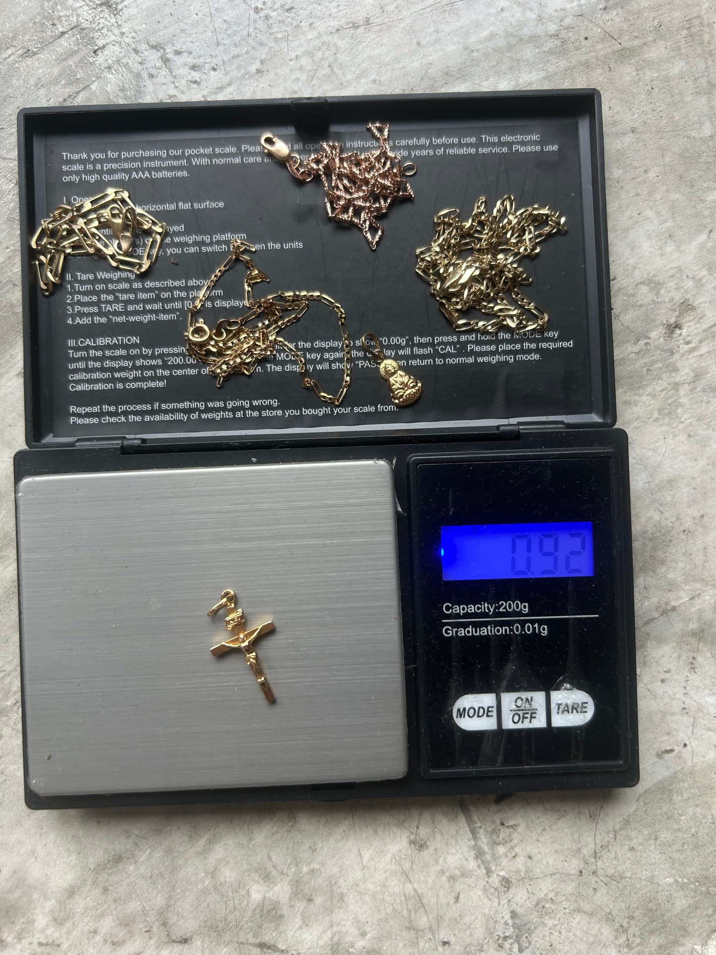 Vintage Gold 18K inri Cross Charm