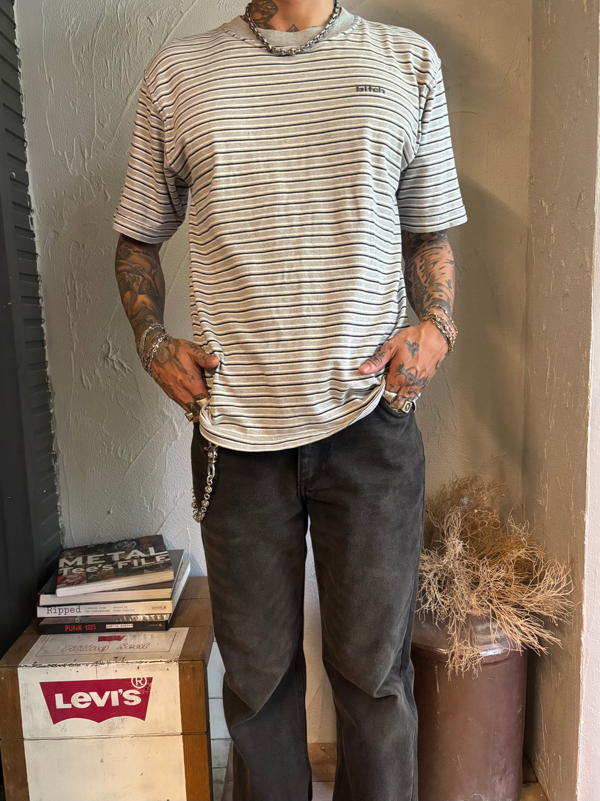 Vintage 90’s Bitch Stripe Tee
