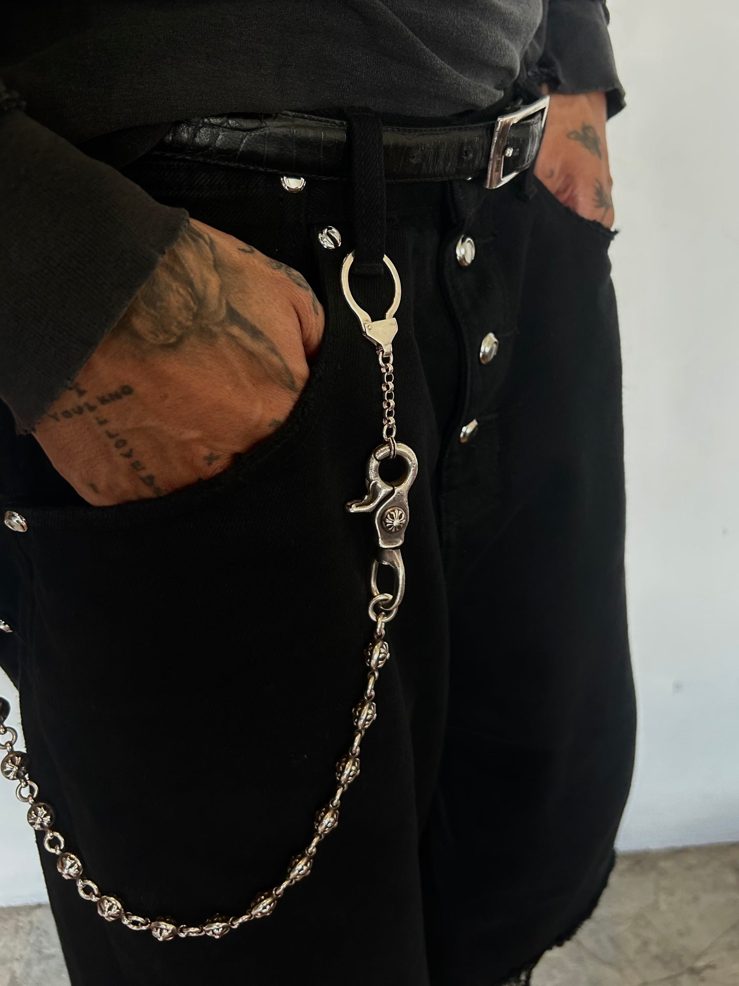 Vintage silver 925 Handcuff Chain Keyring