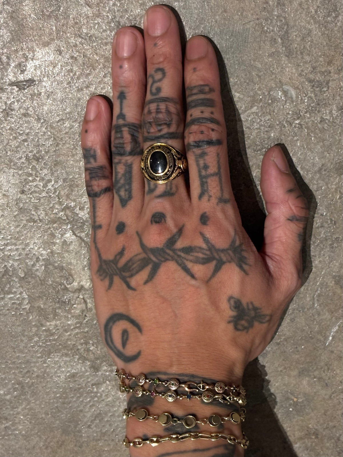Vintage Gold 10K 1943 Onyx Signet Rings