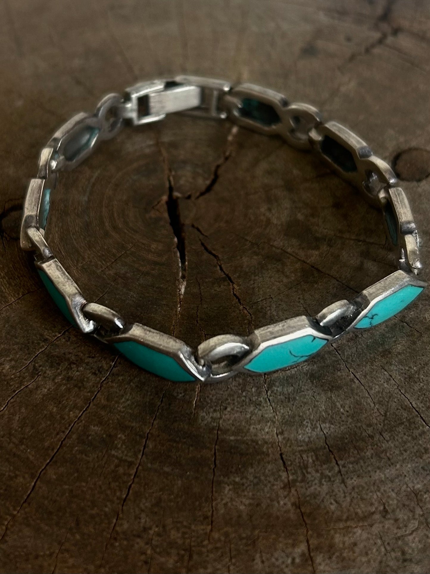 Vintage silver 925 Turquoise Stone Sterling Bracelet
