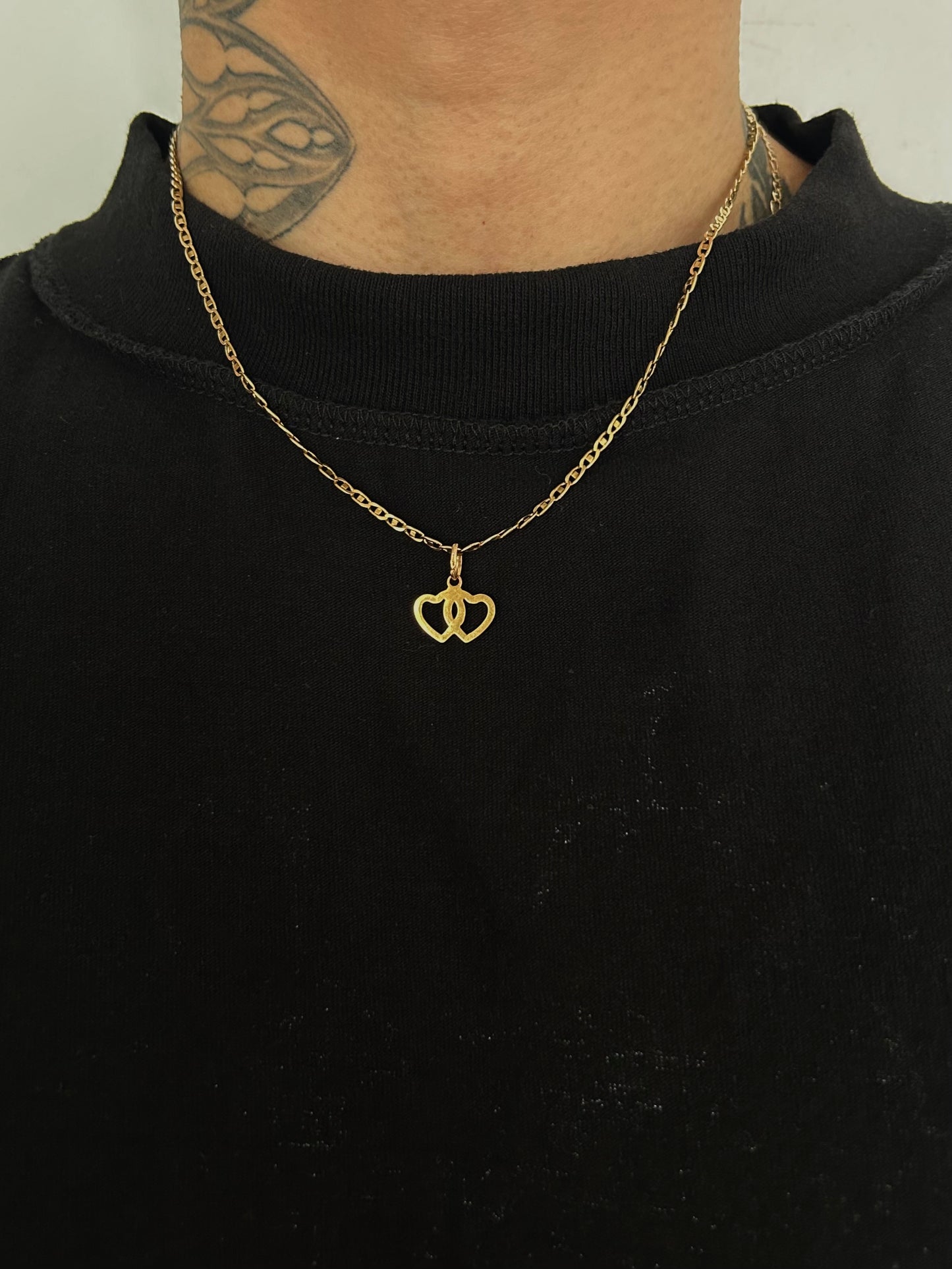 Vintage Gold 9k Double Heart Charm