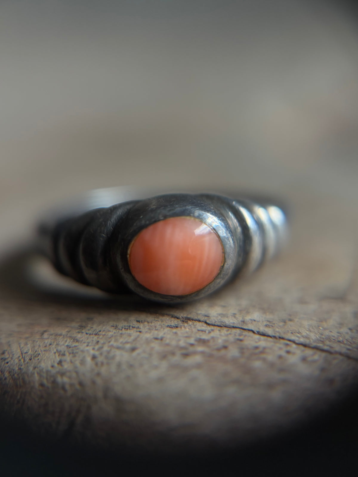 Vintage Silver 925 Carnelian Pinky Ring