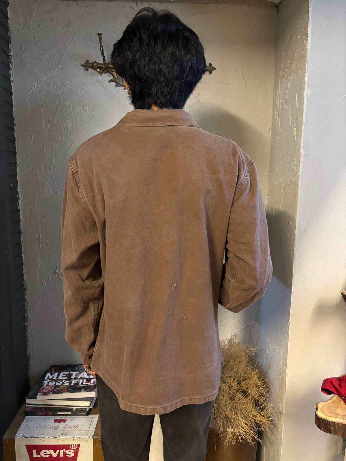 Vintage 1960s–70s French Work Jacket — Brown Twill
