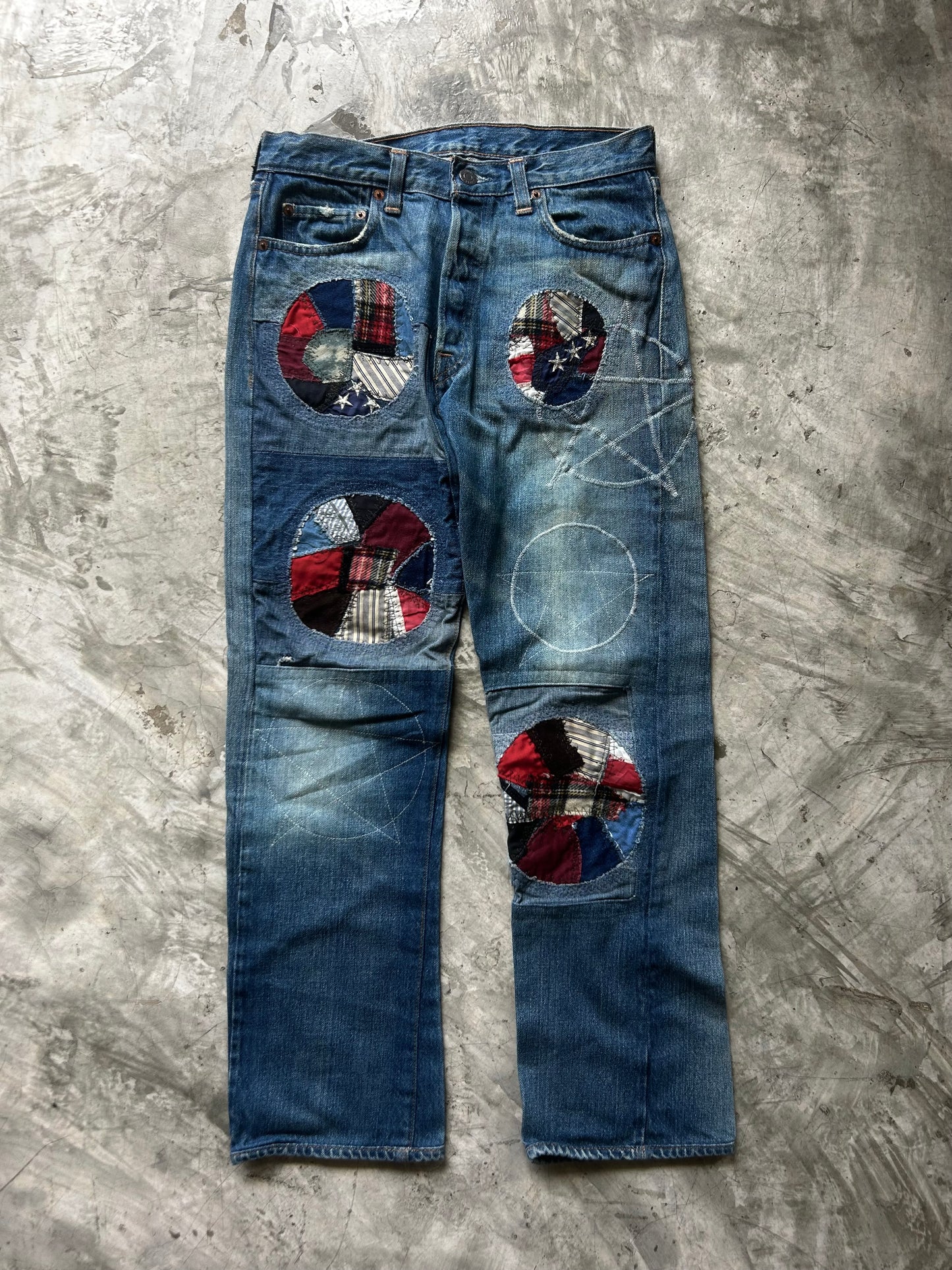 Vintage Levis Big E distressed Boro Jeans