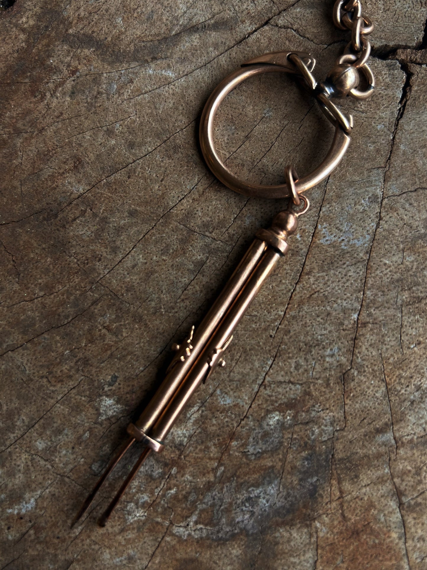 Antique Pink Gold 50 Keyring and ShotGun Charms