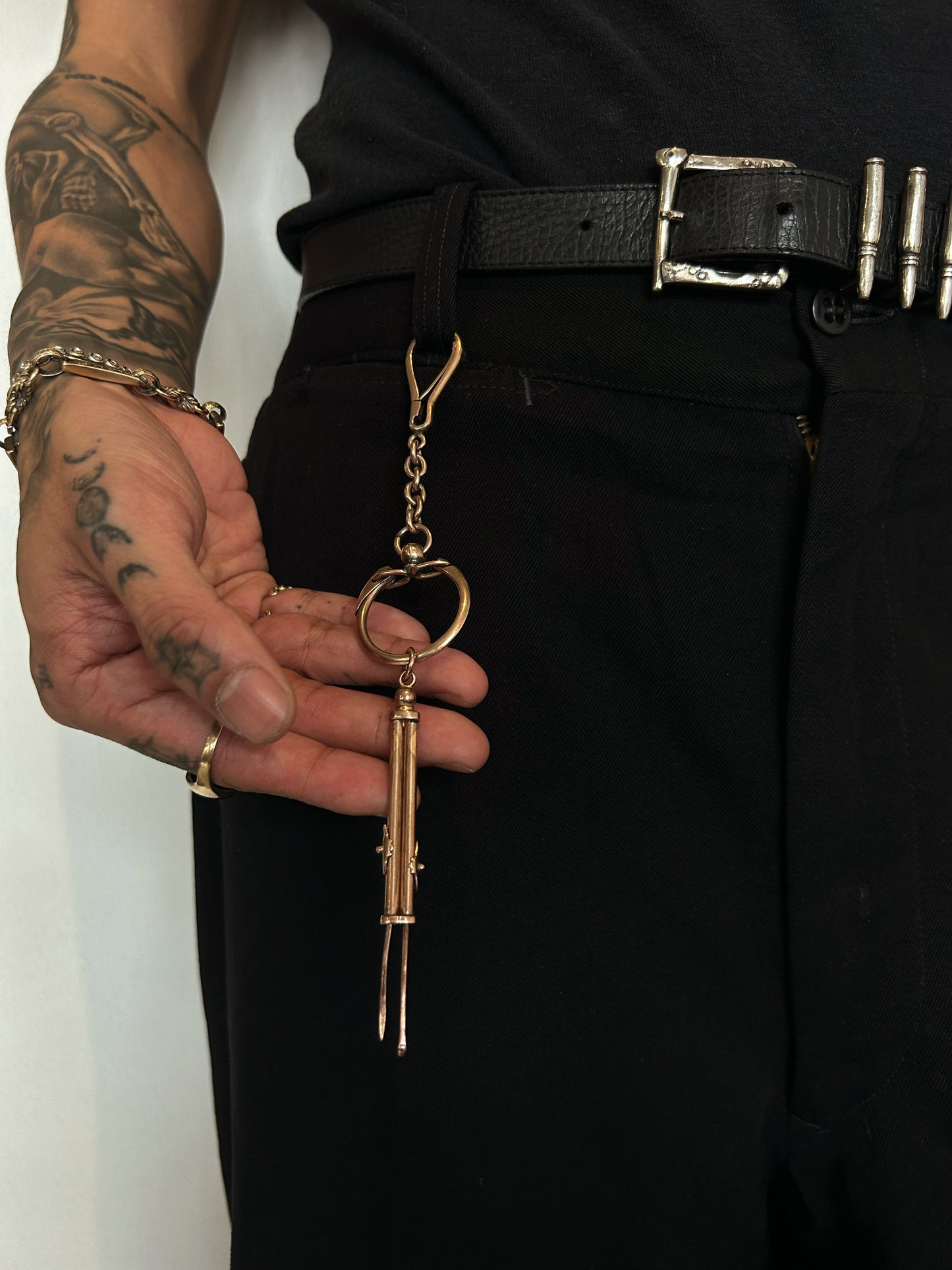 Antique Pink Gold 50 Keyring and ShotGun Charms