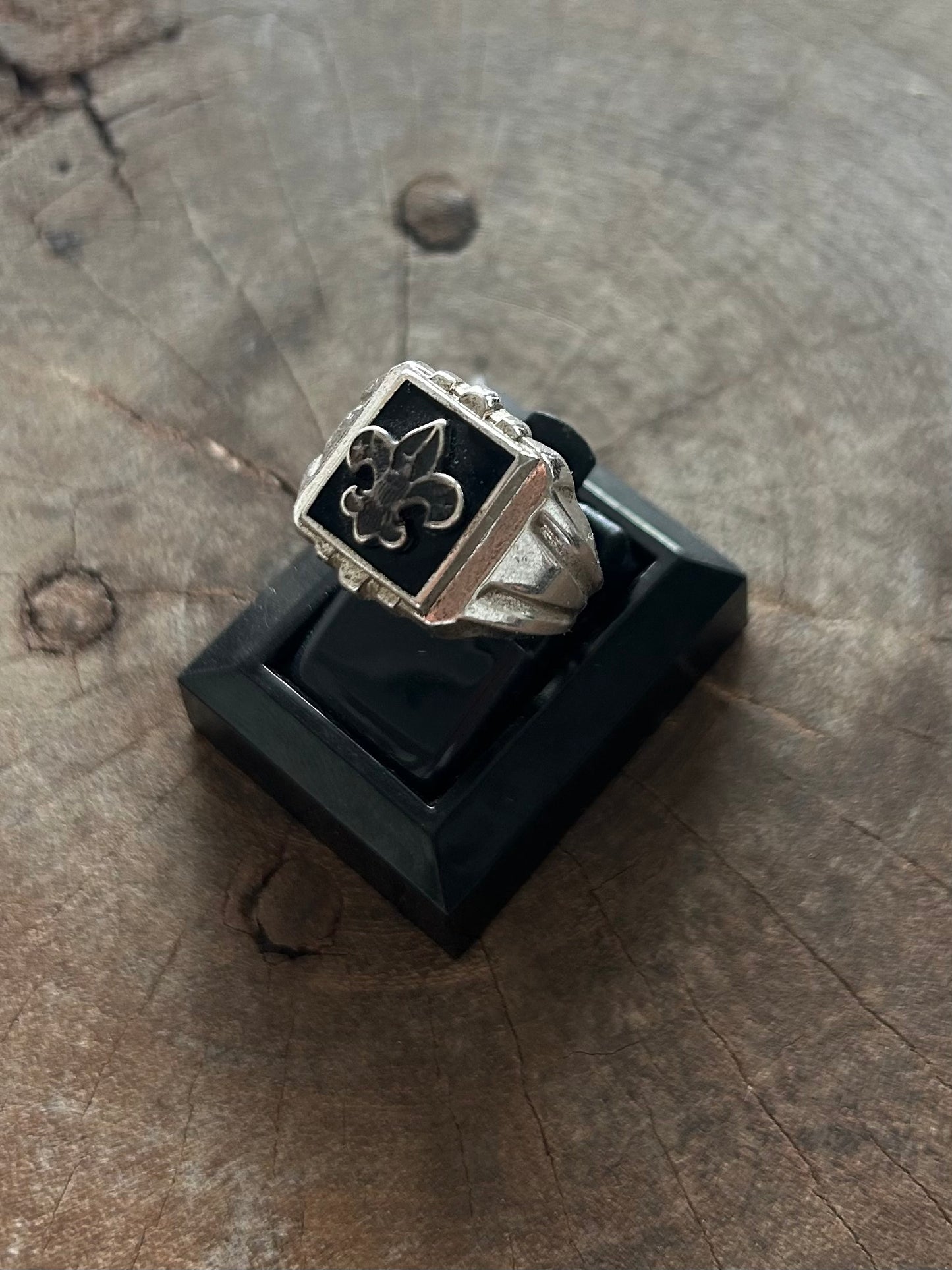 Vintage Silver 925 Crown Onyx Ring