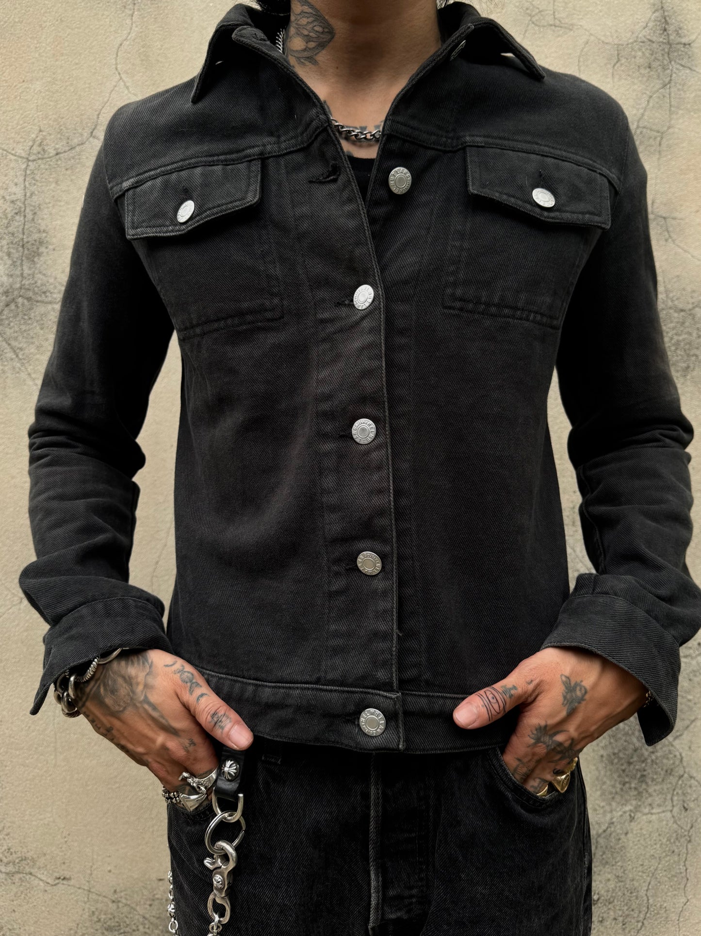 Helmut Lang 1998 Vintage Black Trucker Jacket