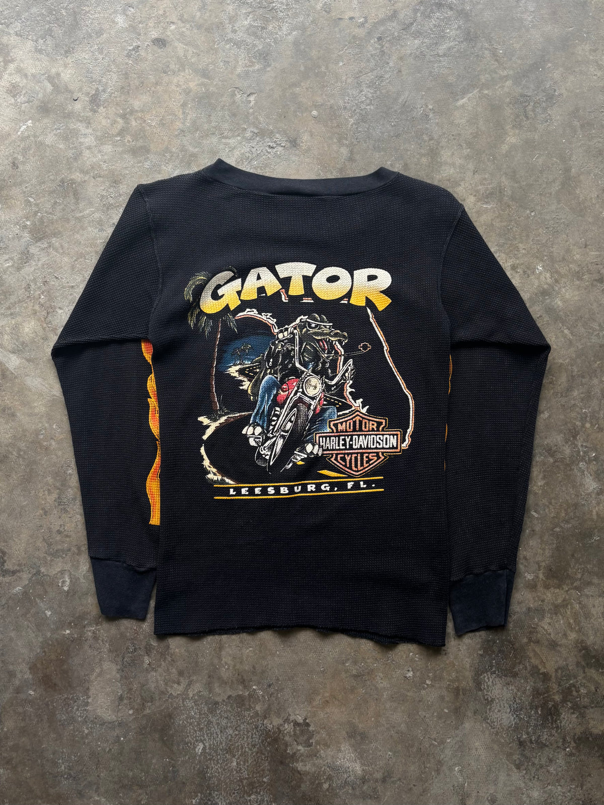 Vintage 90’s Harley Davidson flame Thermal Tee