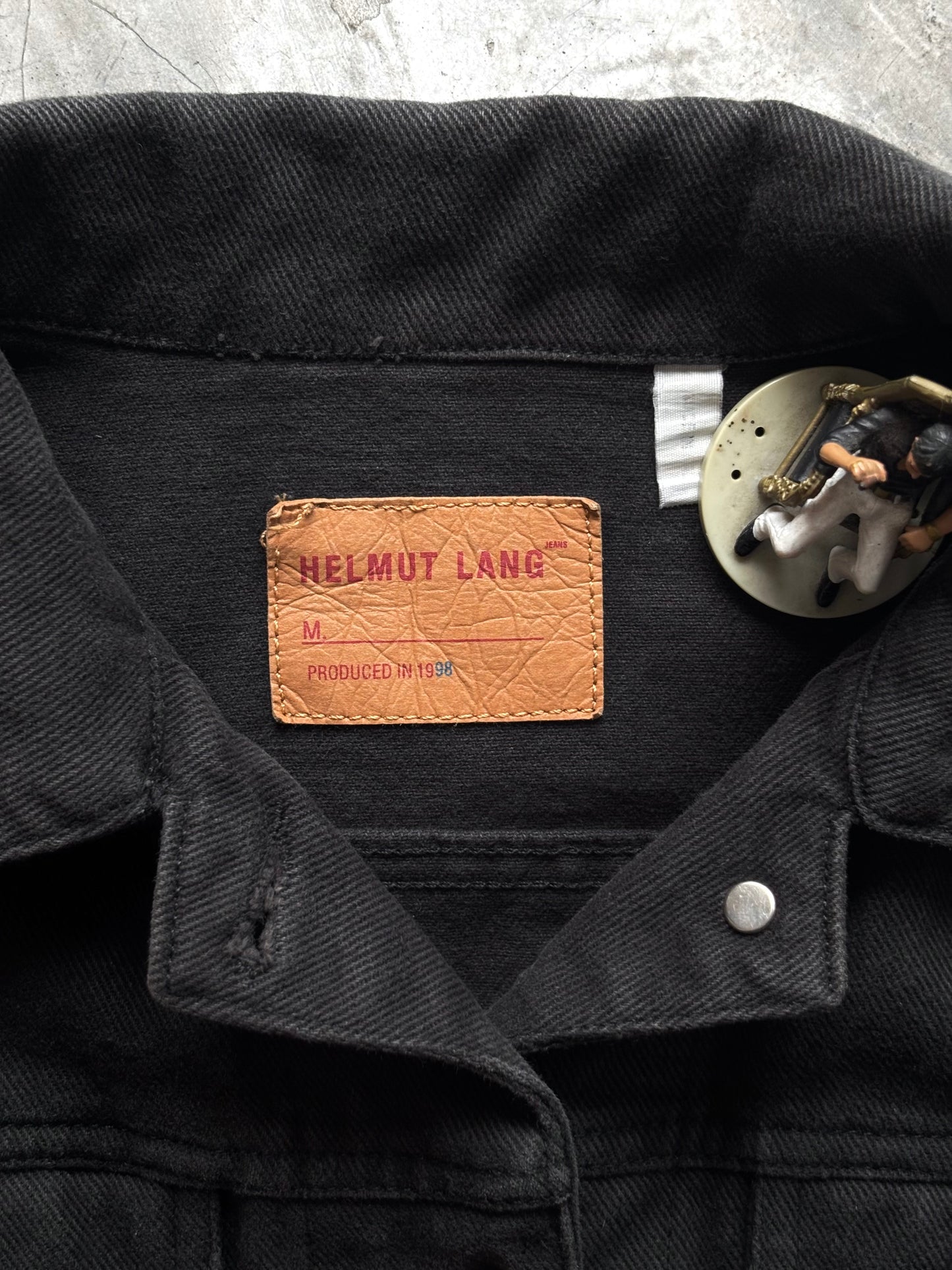 Helmut Lang 1998 Vintage Black Trucker Jacket